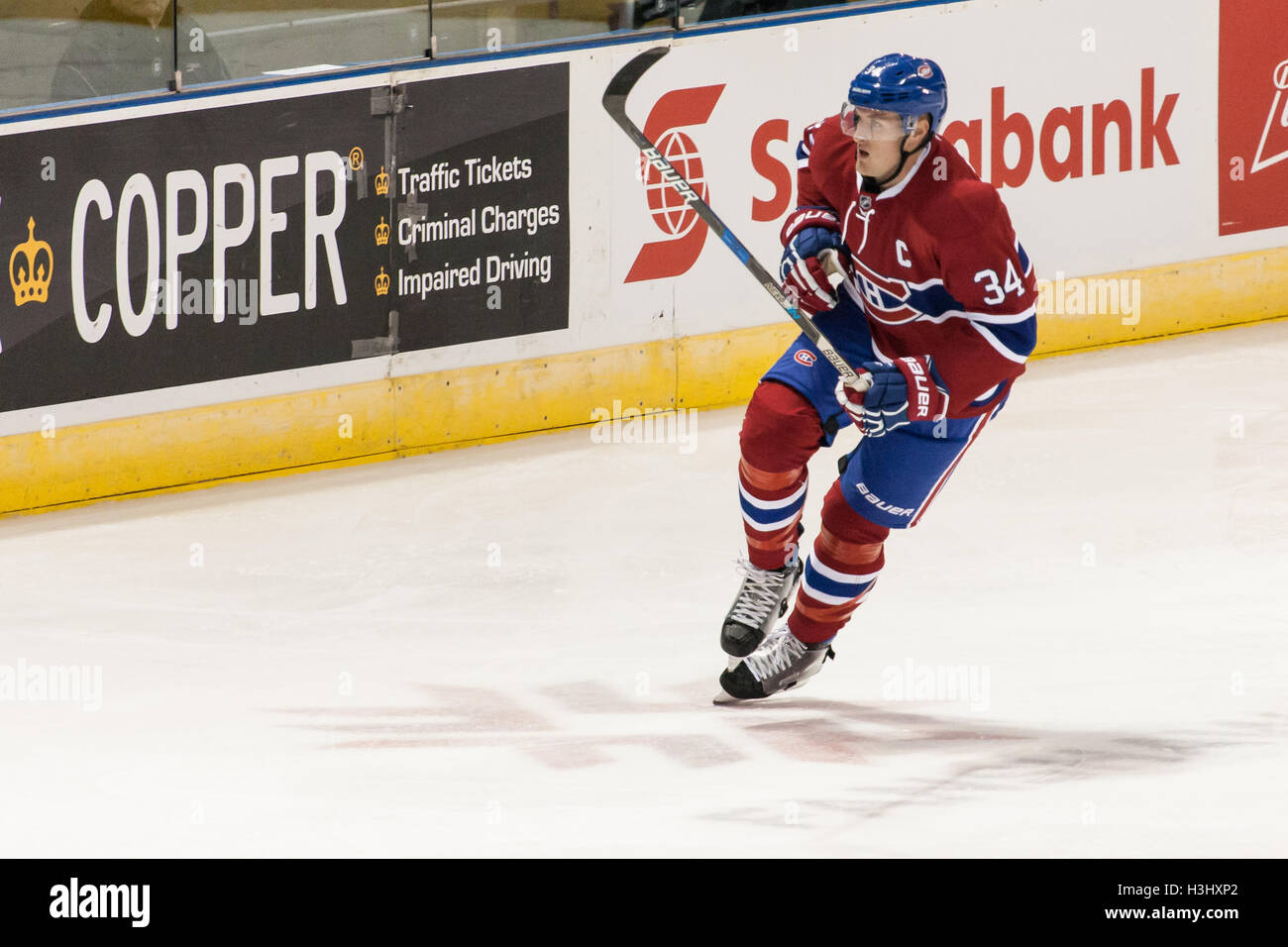 Action de jeu entre les Canadiens de Montréal et les Penguins de Pittsburgh au cours de la LNH 2016 Tournoi Rookie sur Septembre 16, 2016 Banque D'Images