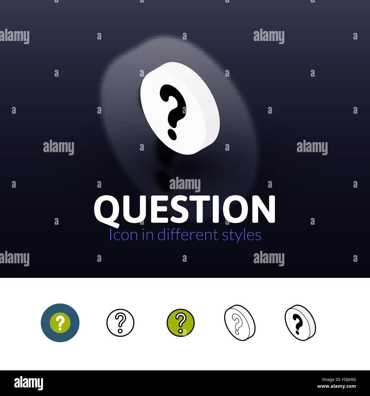 Question icône dans un style différent Illustration de Vecteur