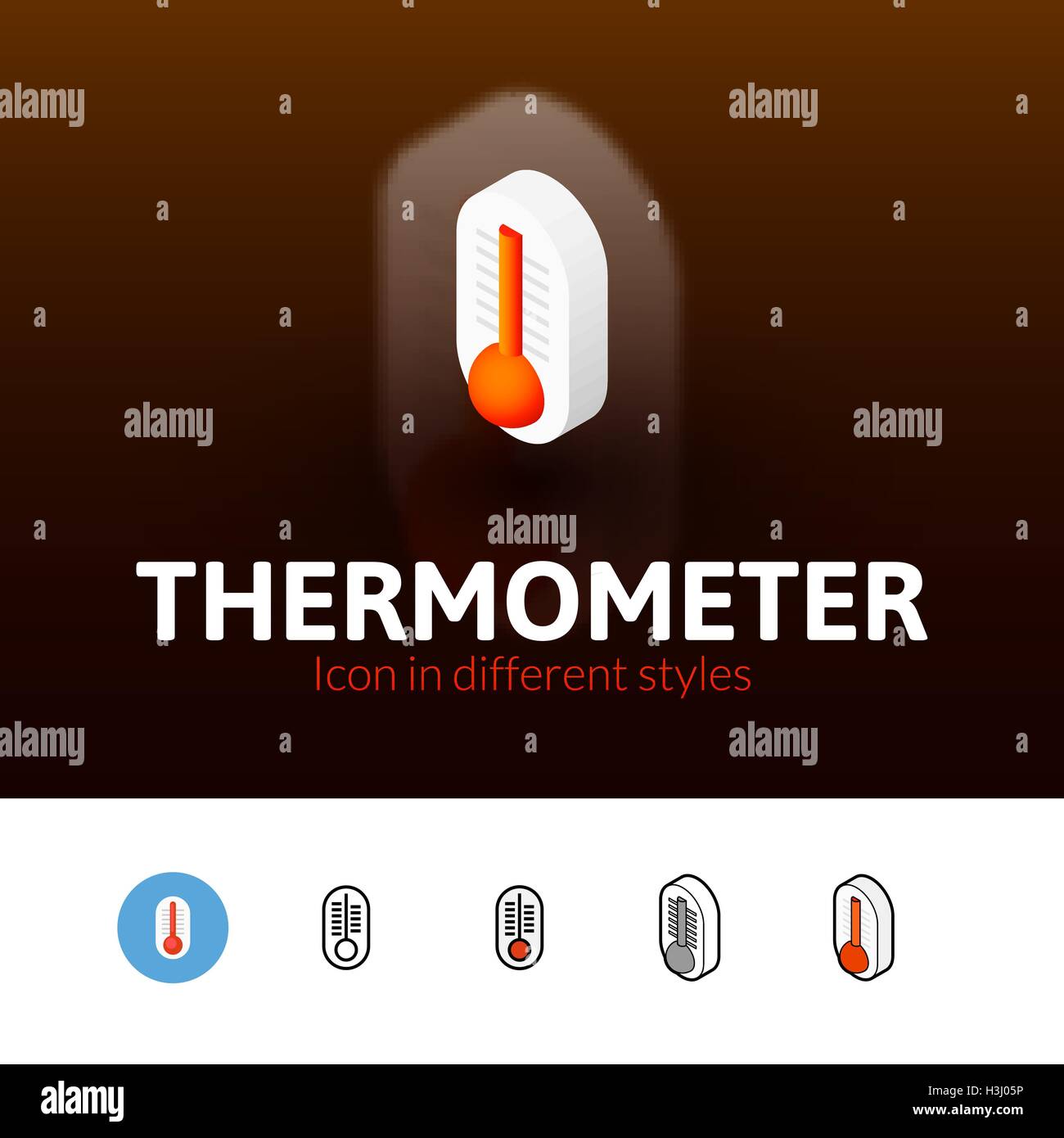 L'icône du thermomètre dans un style différent Illustration de Vecteur