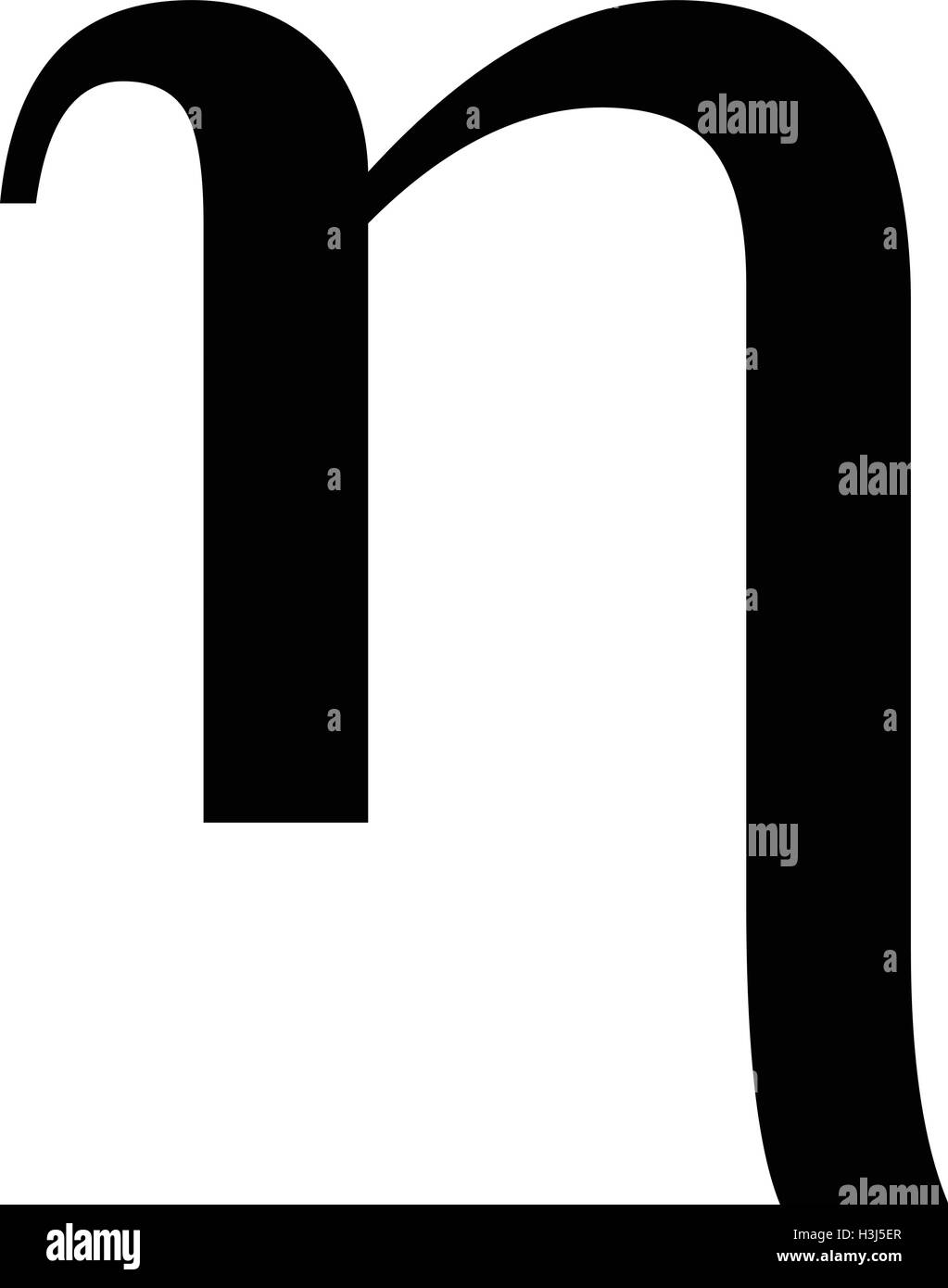 Lettre grecque eta Eta, l'icône illustration vecteur symbole. Illustration de Vecteur