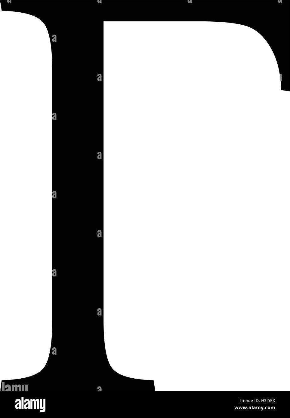 Lettre grecque gamma, gamma, symbole majuscule. vector illustration isolé noir. Illustration de Vecteur