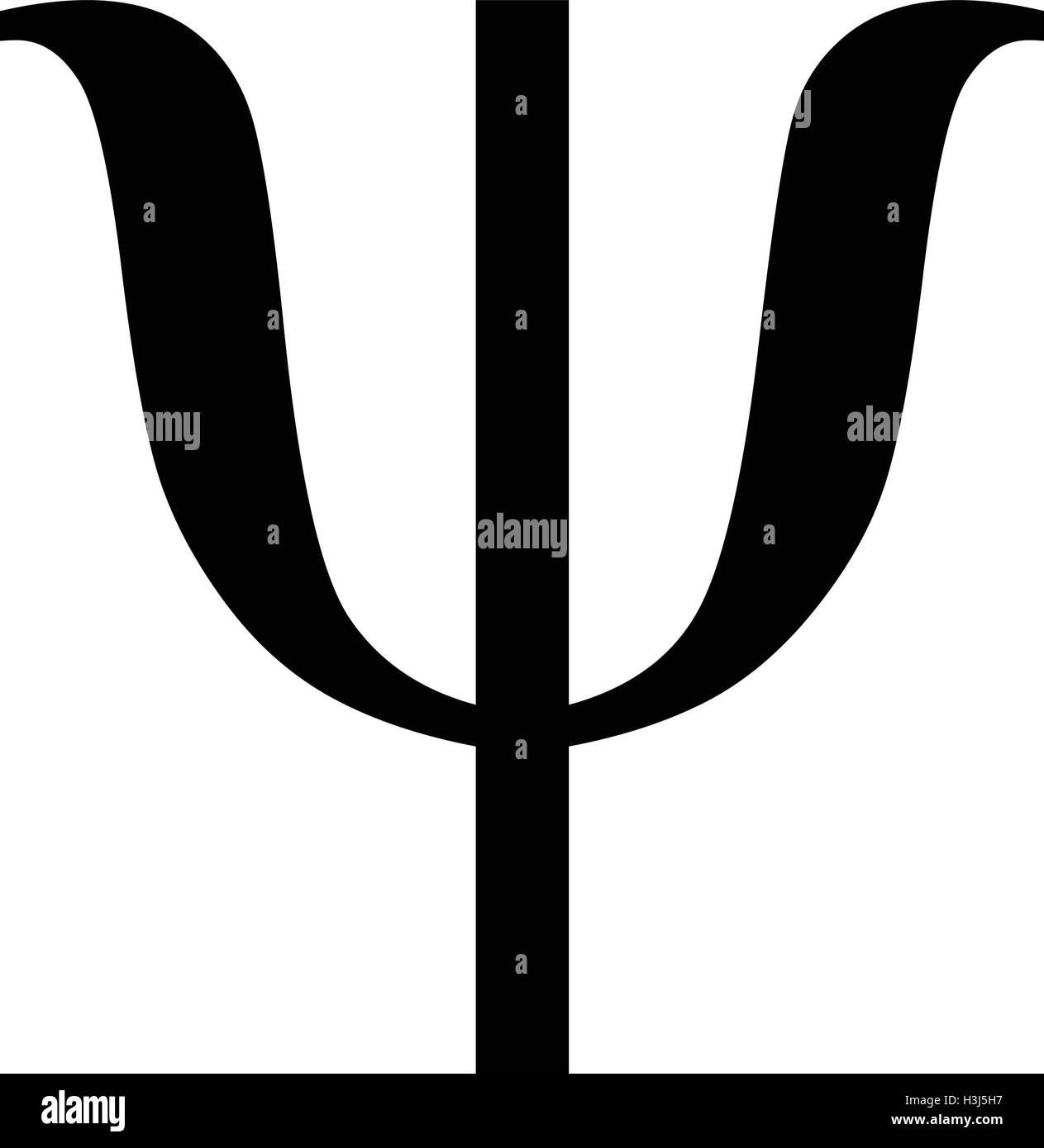 Psi lettre grecque, icône vector illustration isolé noir. Illustration de Vecteur