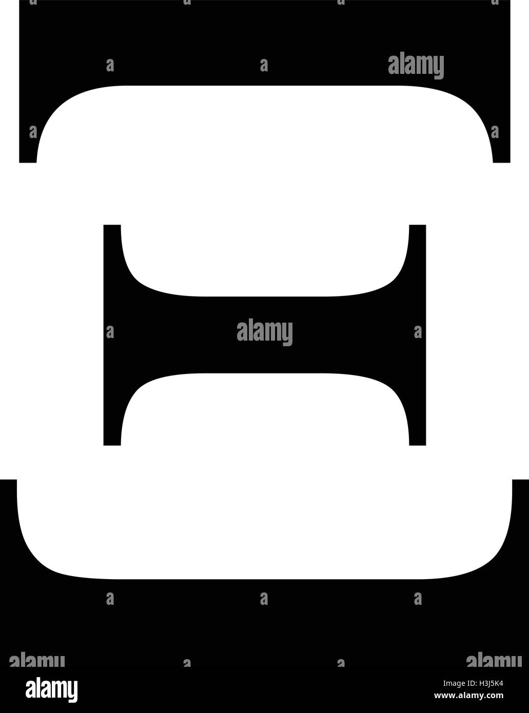 Xi lettre grecque, icône vector illustration isolé noir. Illustration de Vecteur