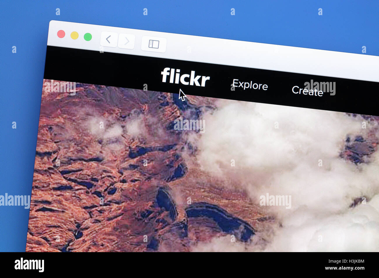 Flickr Site web sur un écran d'ordinateur. Flickr est un hébergeur d'images et vidéo hébergement site web et des services web Banque D'Images