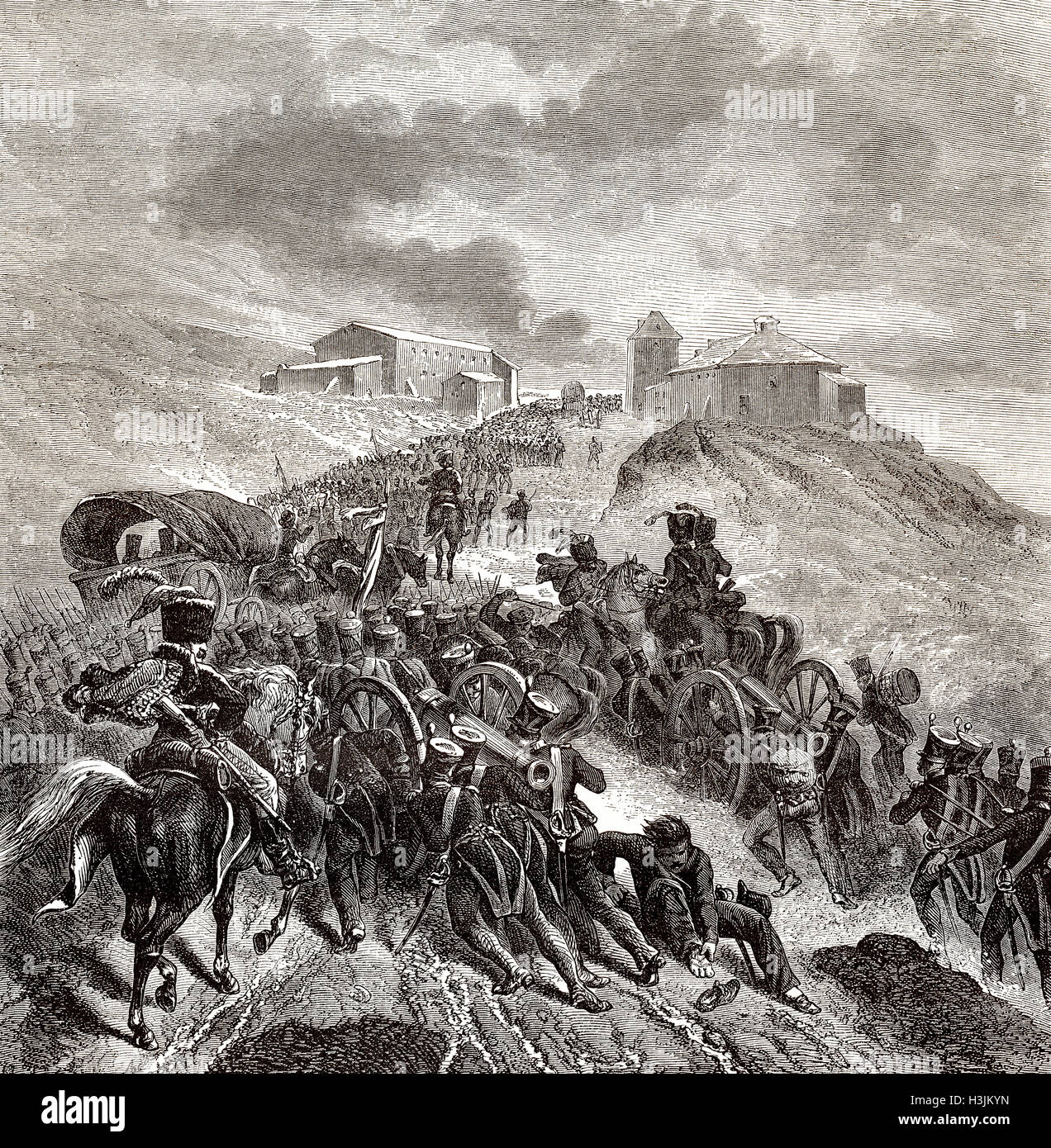 La bataille de Somosierra, Novembre 30, 1808, guerre d'Espagne Banque D'Images
