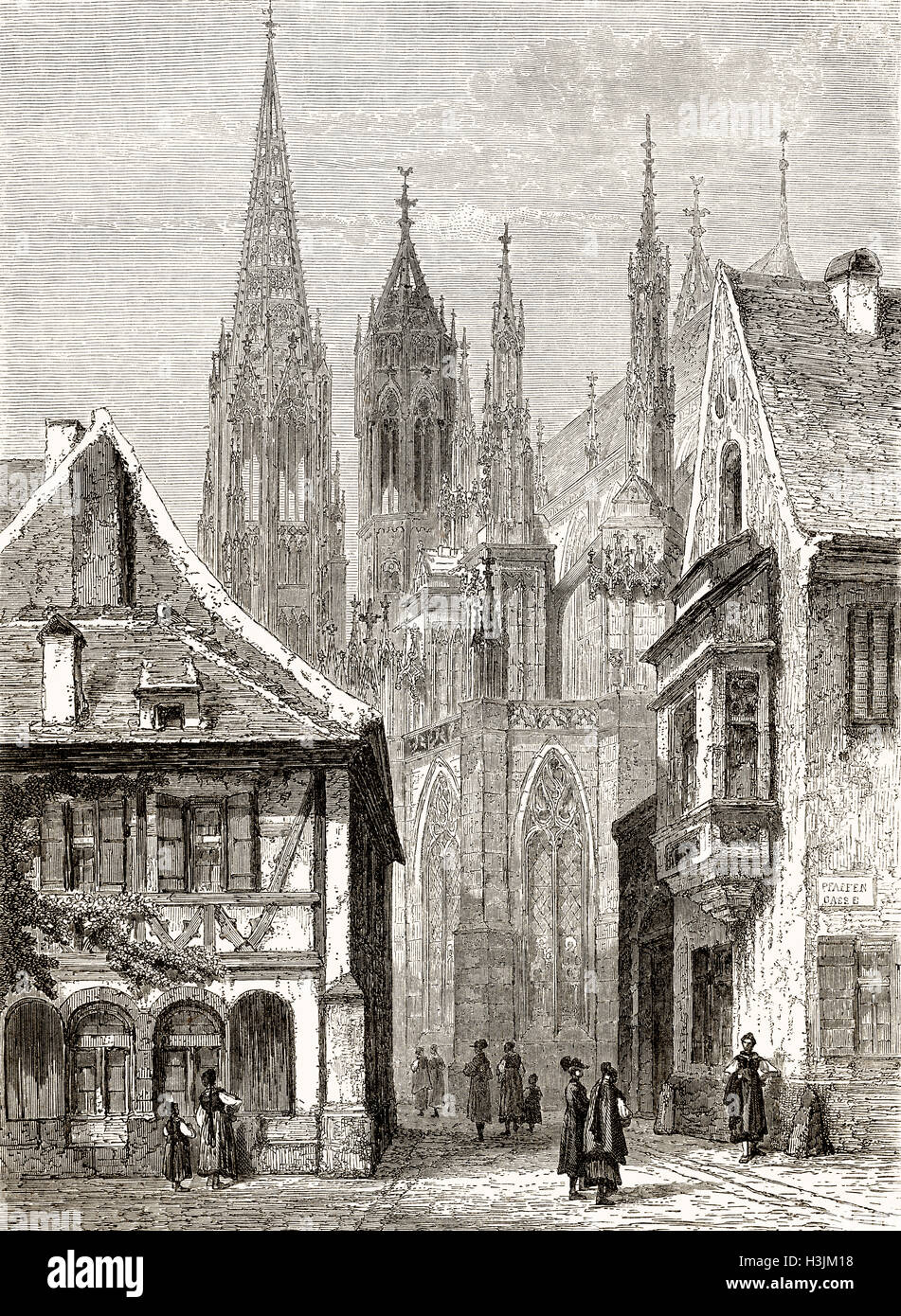 Freiburg im Breisgau, Bade-Wurtemberg, Allemagne, 19e siècle Banque D'Images