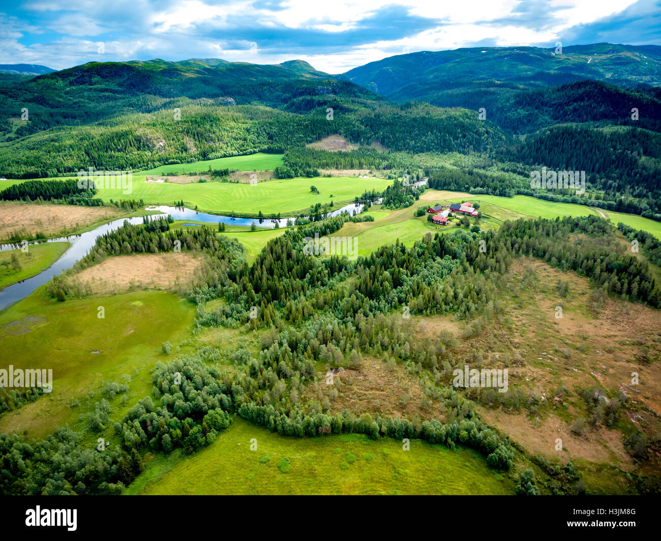 Belle Nature Norvège paysage naturel de la photographie aérienne. Banque D'Images