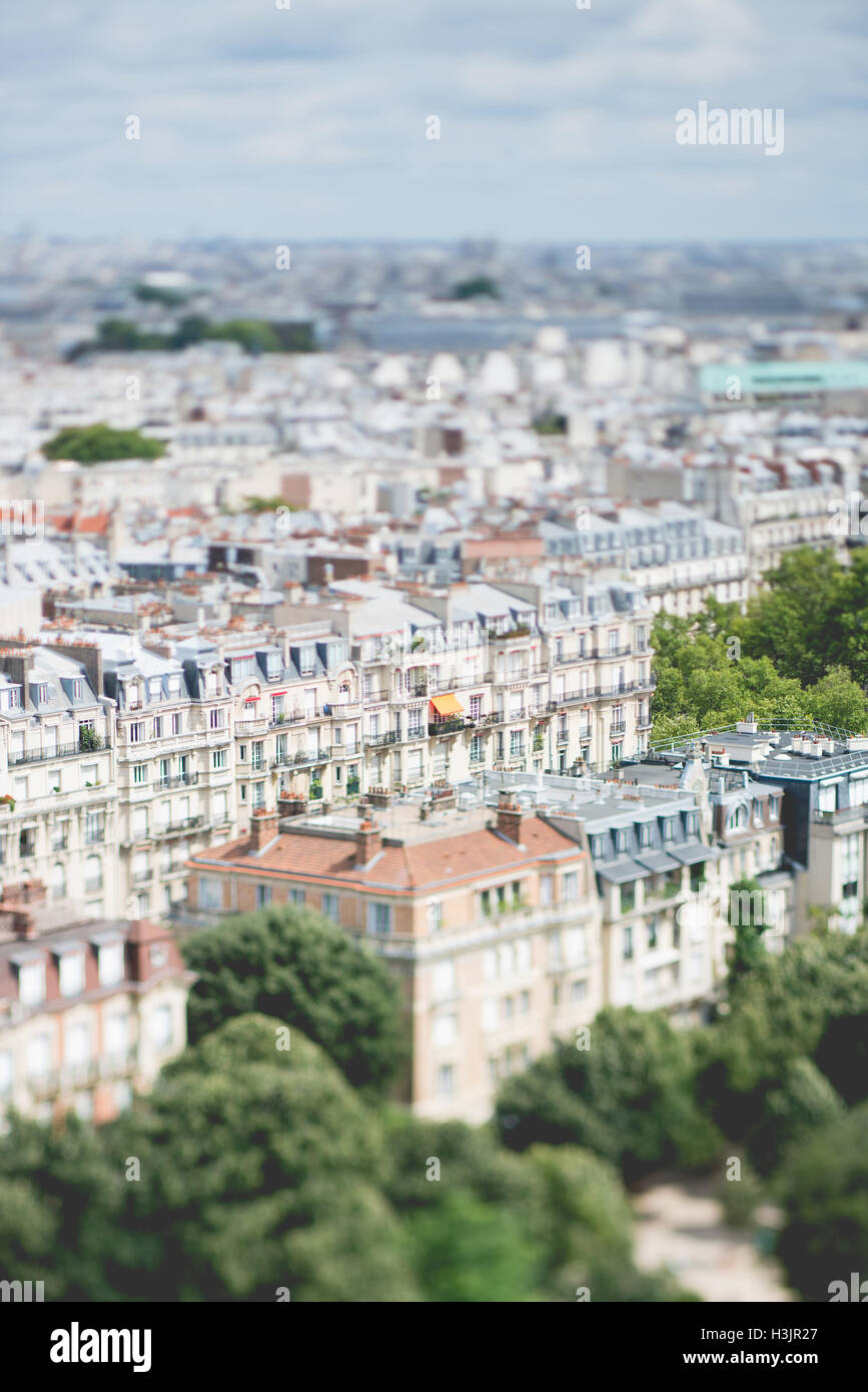 Dreamy & vue romantique sur le paysage de Paris de la Tour Eiffel Banque D'Images