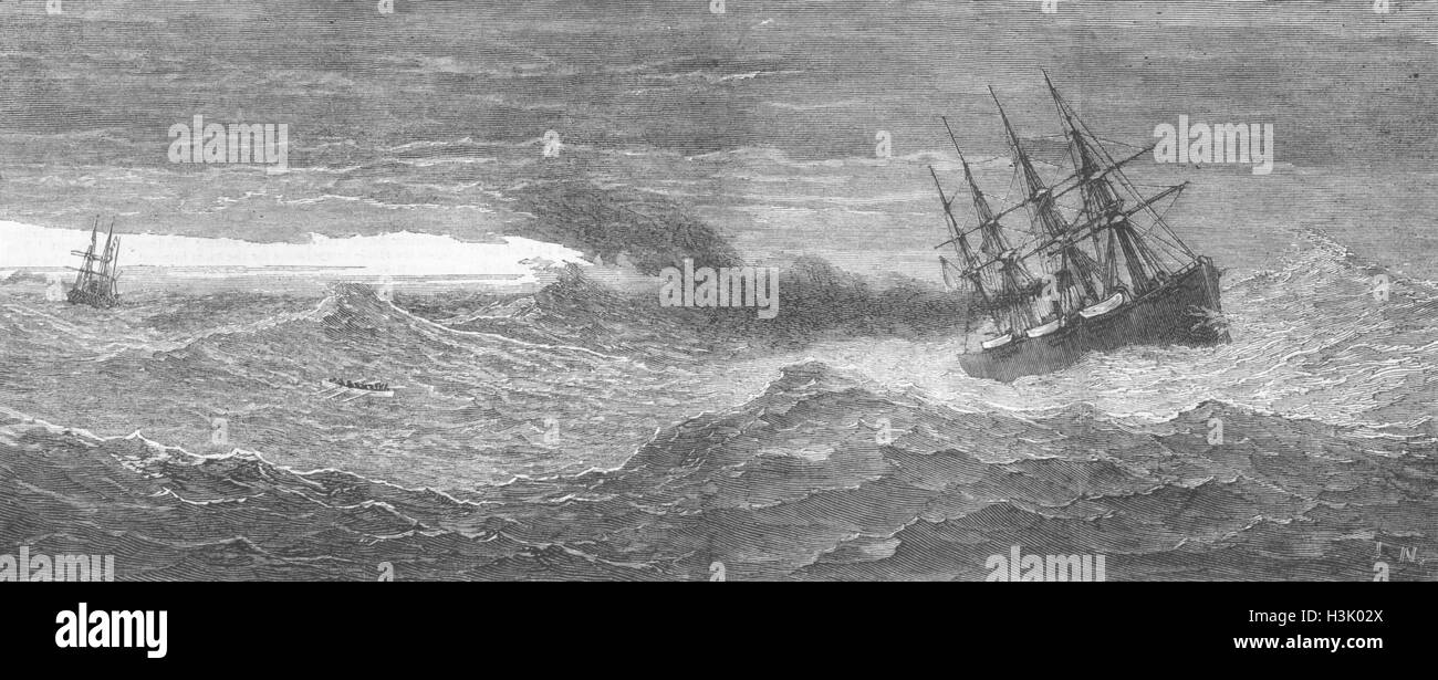 Sauvetage de l'Atlantique mi-germanique, White Star 1881 Harworth. Le graphique Banque D'Images