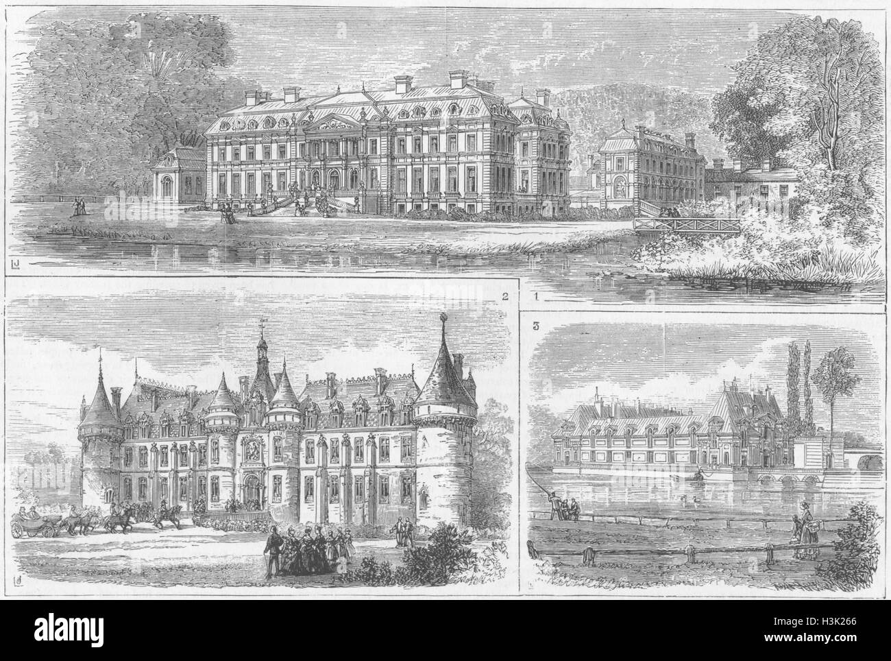 FRANCE Dampierre-Luynes Chantilly-Aumale ; Esclimont ; 1874. Le graphique Banque D'Images