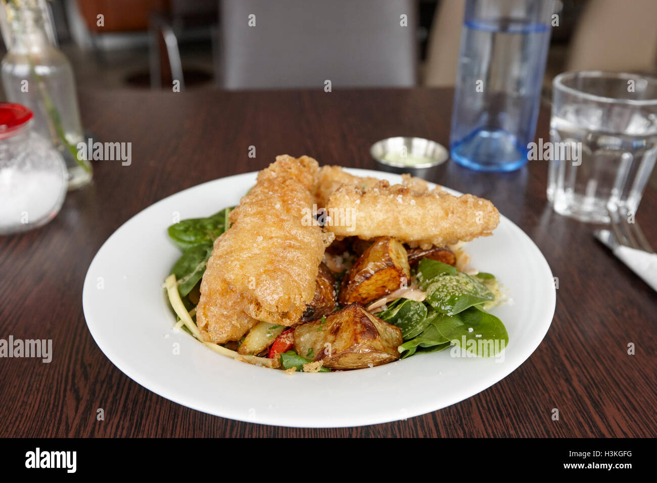 Icelandic fish and chips frits battues restaurant le loup de l'Islande Banque D'Images