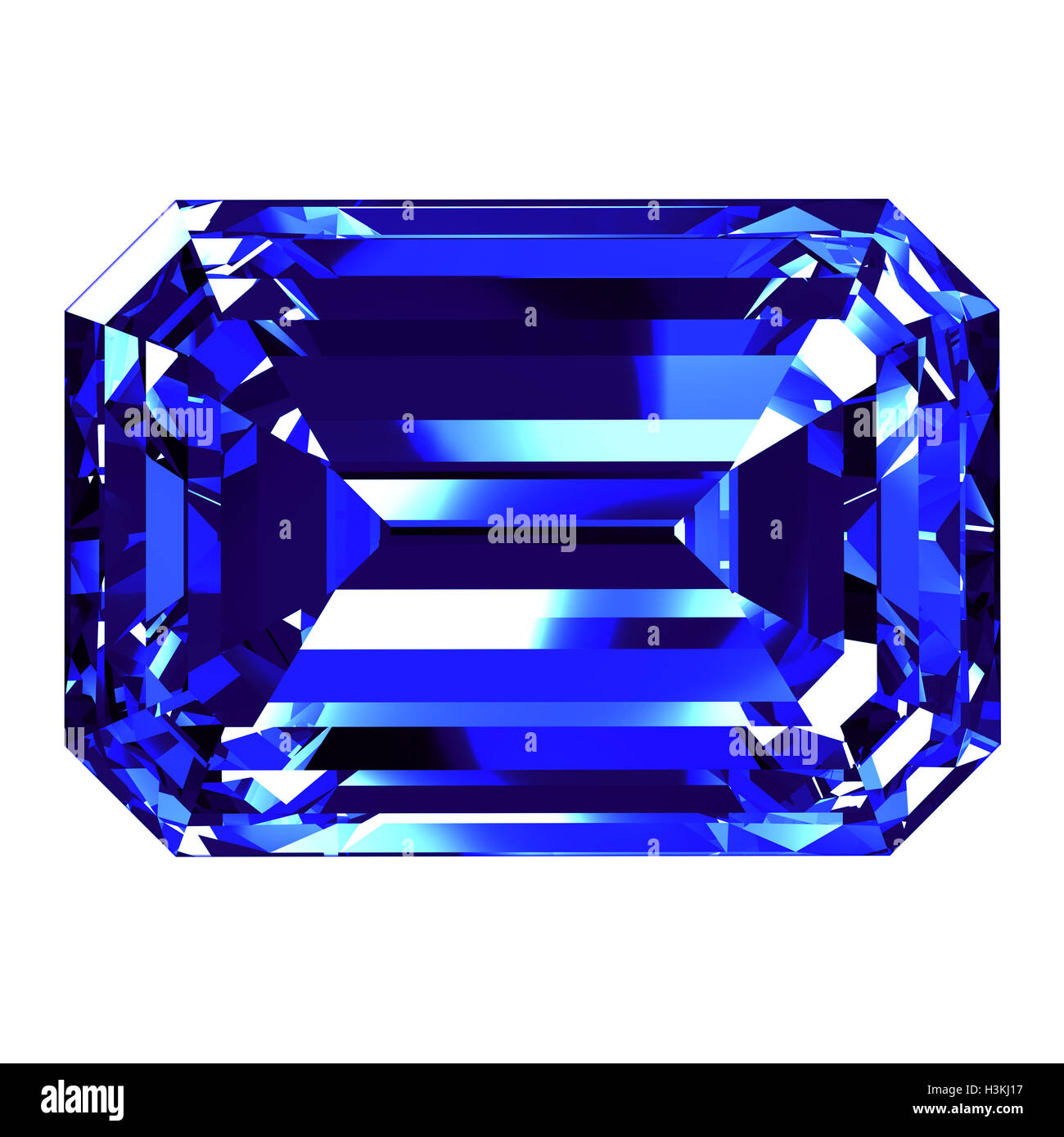 Emerald cut sur fond blanc. 3D Illustration. Banque D'Images