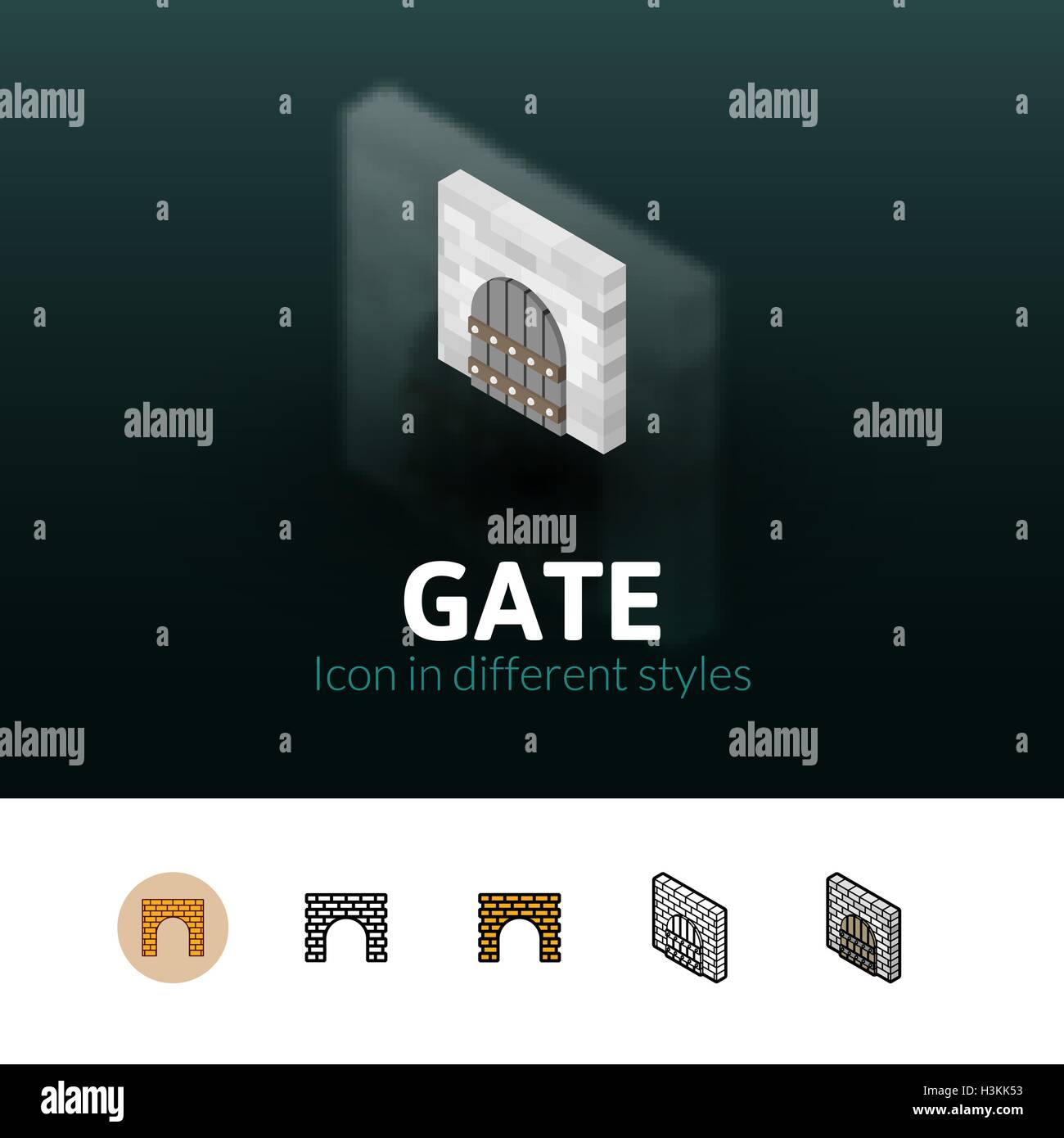 Gate dans un style différent Illustration de Vecteur