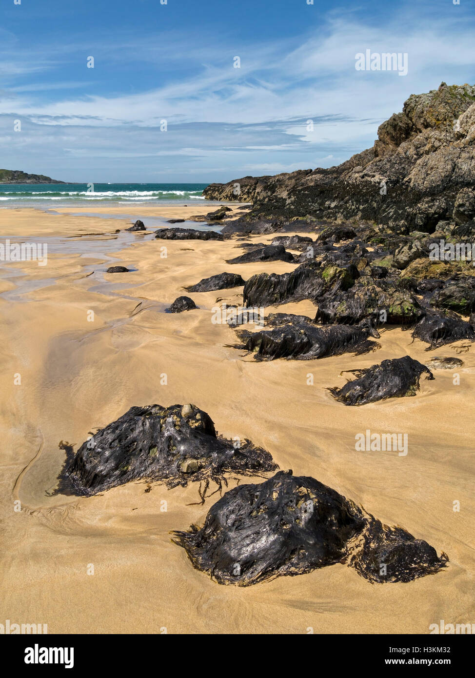 Plage de sable à Kiloran Bay sur l'île de Colonsay Hébrides, Ecosse, Royaume-Uni Banque D'Images