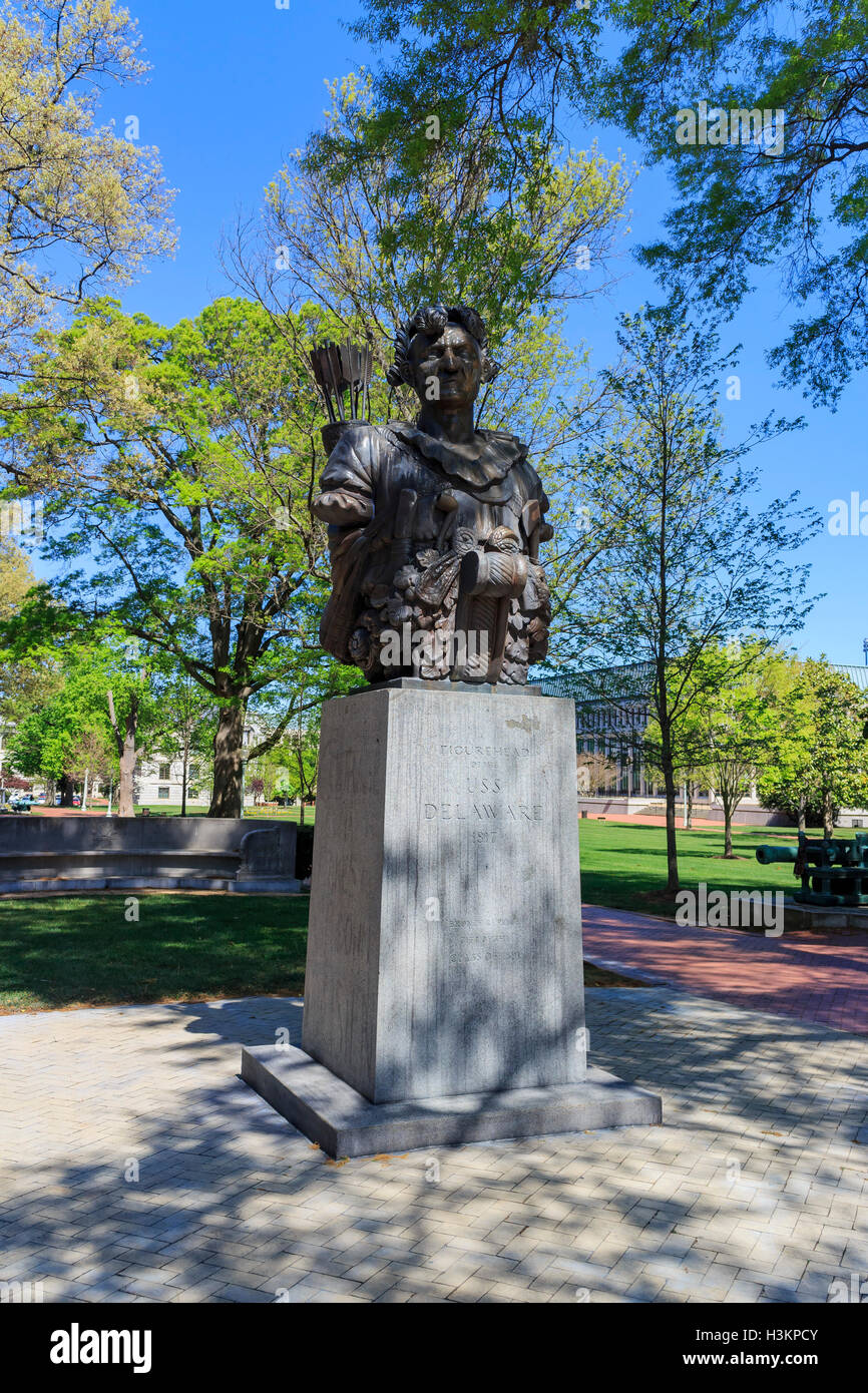 Statue dans la célèbre université Johns Hopkins de Baltimore, États-Unis Banque D'Images