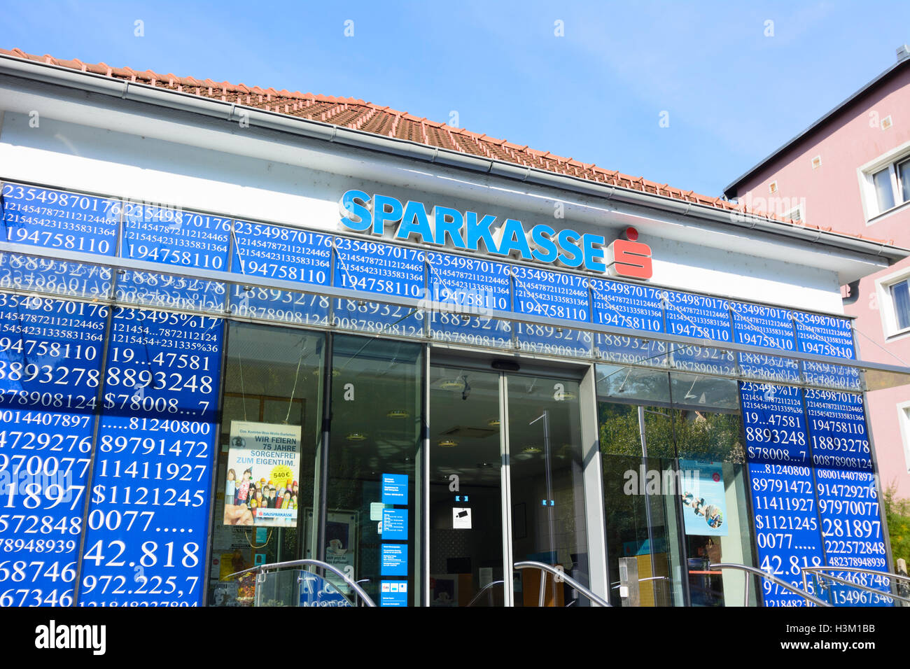 Eichgraben : Sparkasse (Caisse d'épargne), Wienerwald, Bois de Vienne, Basse-Autriche, Basse Autriche, Autriche Banque D'Images