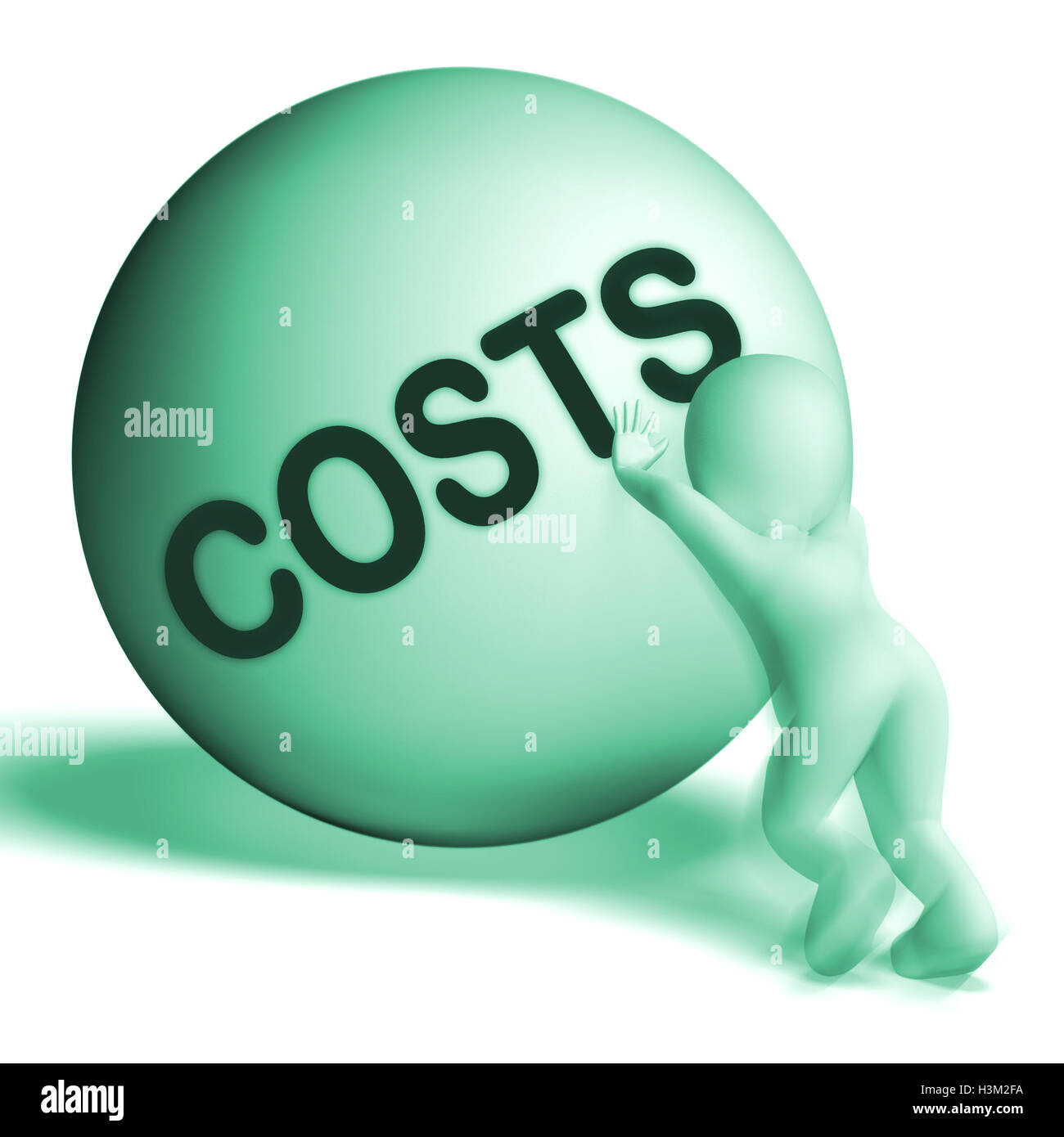 Dépenses Les coûts moyens Sphère : et dépenses Banque D'Images
