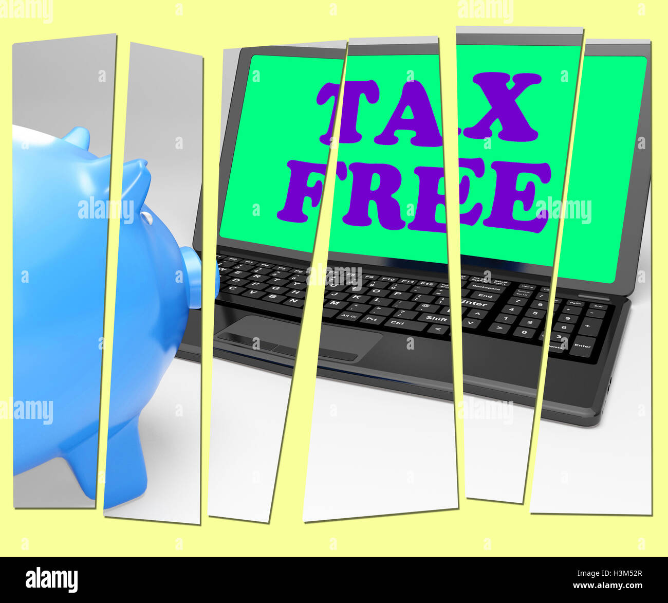 Tax Free Tirelire montre Marchandises en zone aucun impôt Banque D'Images