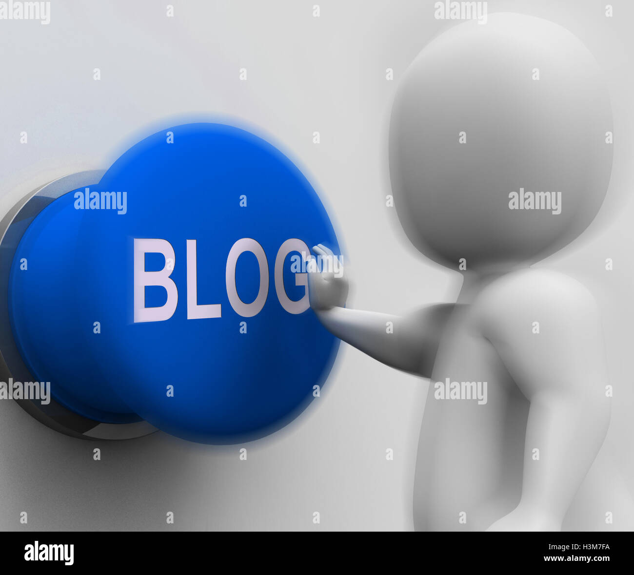 Blog enfoncé en ligne montre l'information d'expression ou de Marketing Banque D'Images