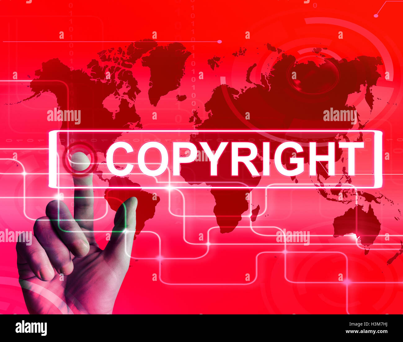 Copyright Carte affiche breveté Prope Intellectuelle Internationale Banque D'Images