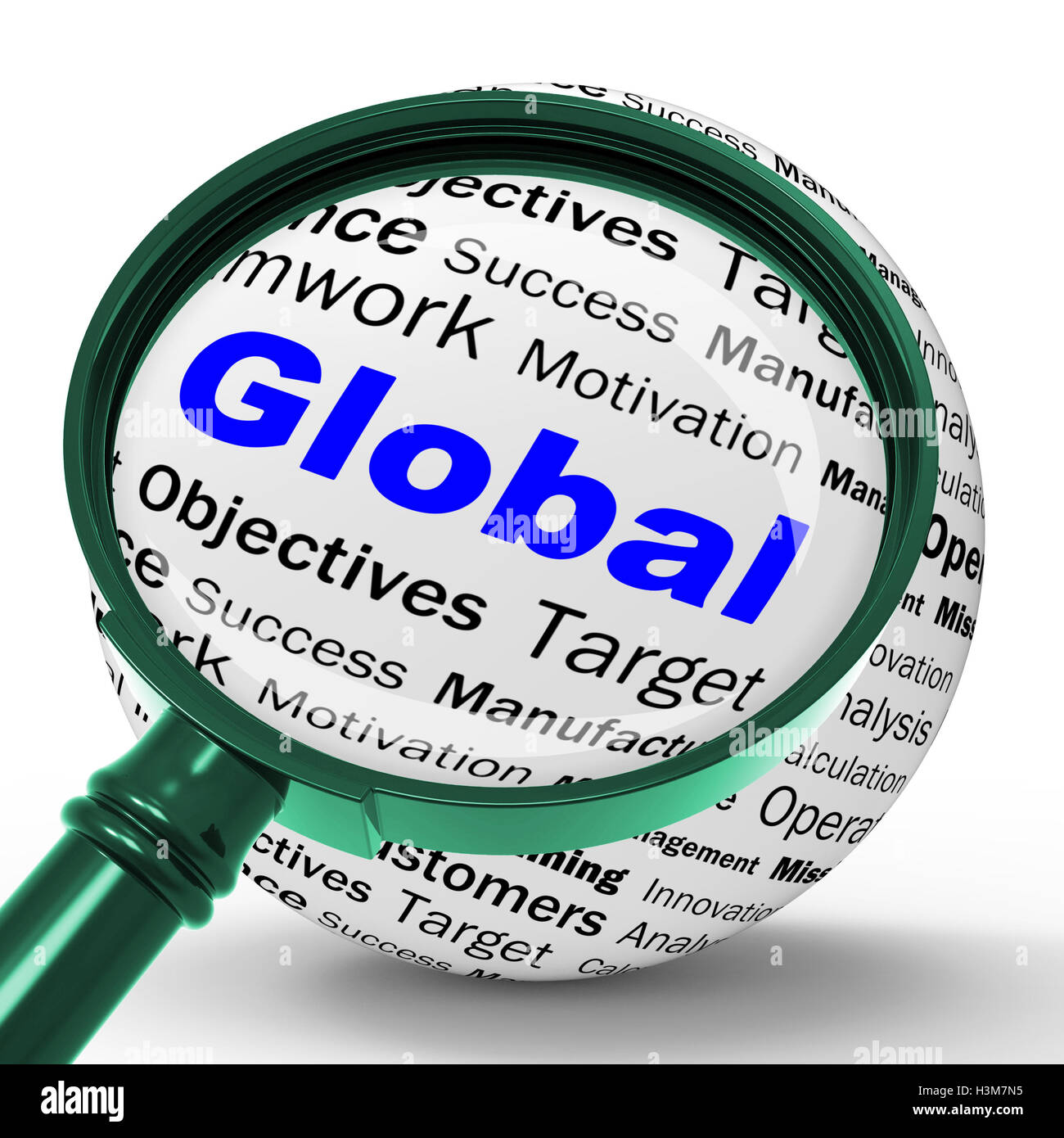 Loupe mondial définition signifie International Communications O Banque D'Images