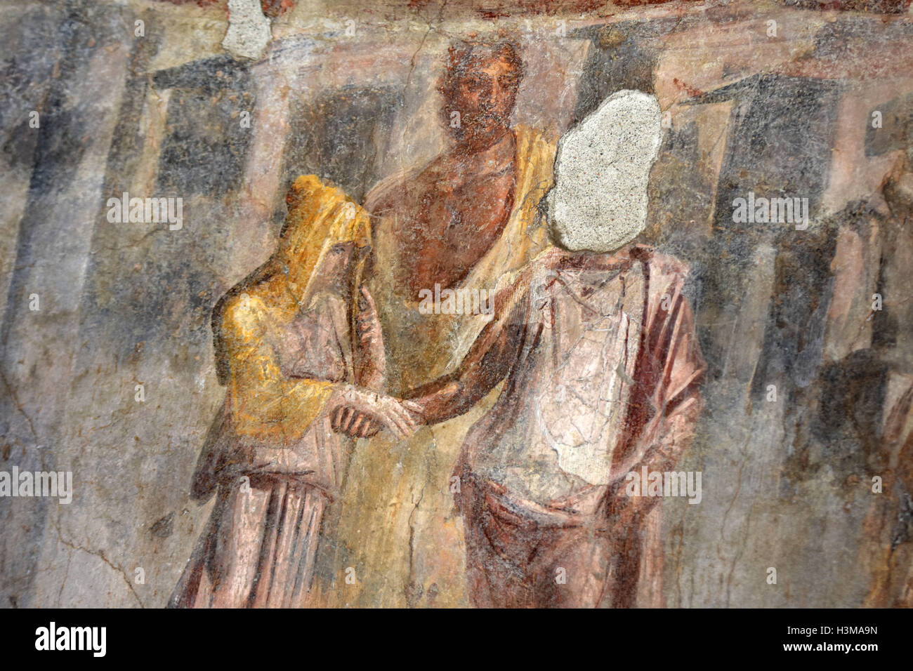 Les vestiges romains, les organes et les fresques de Pompéi,je l'Italie. Banque D'Images