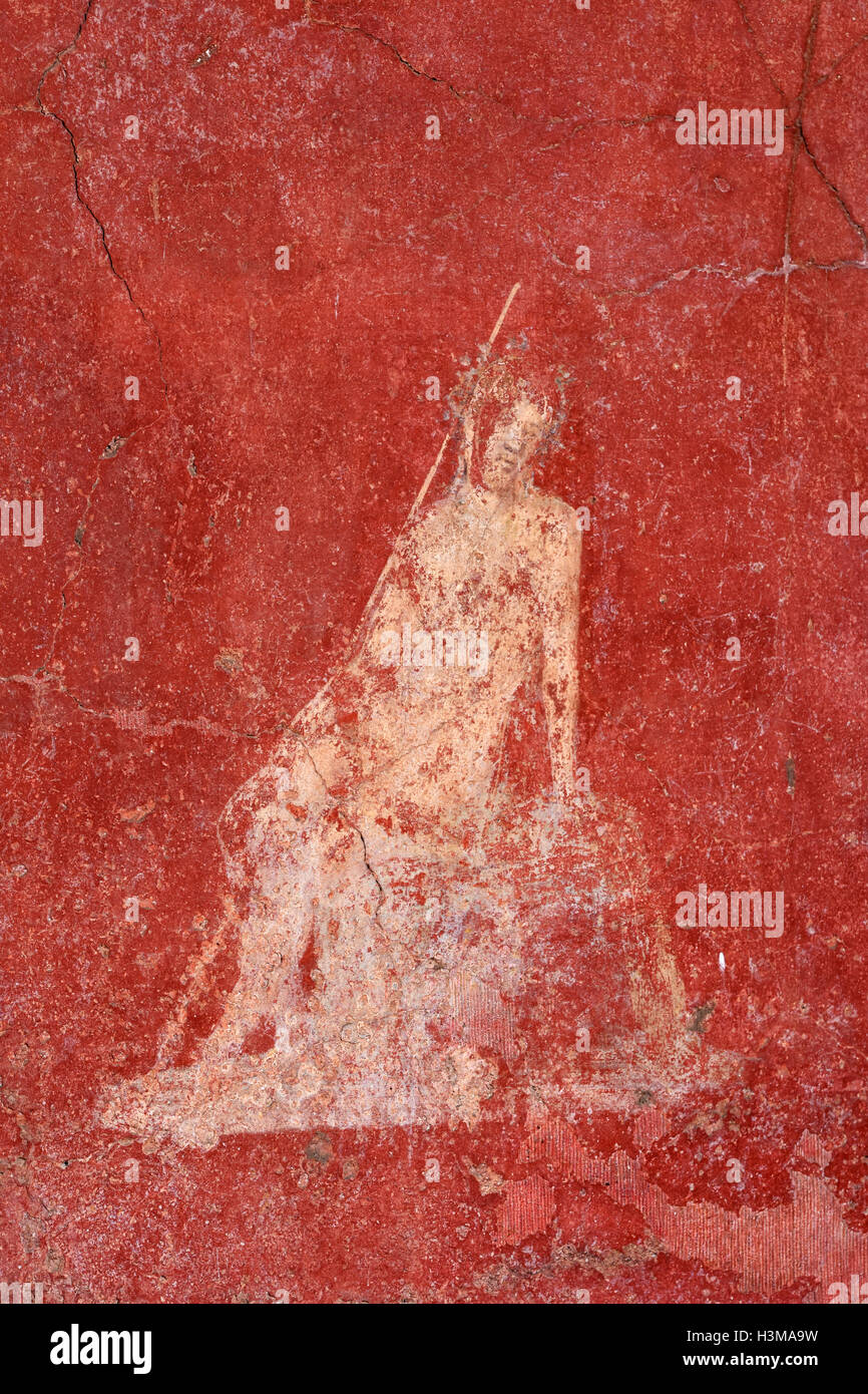 Les vestiges romains, les organes et les fresques de Pompéi, Italie. Banque D'Images
