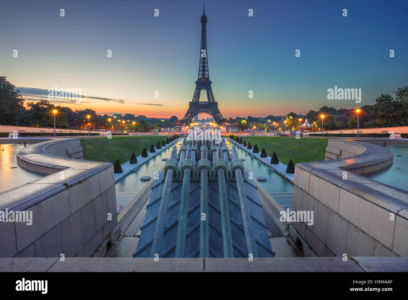 Paris, France. Image de Paris au lever du soleil avec la Tour Eiffel. Banque D'Images