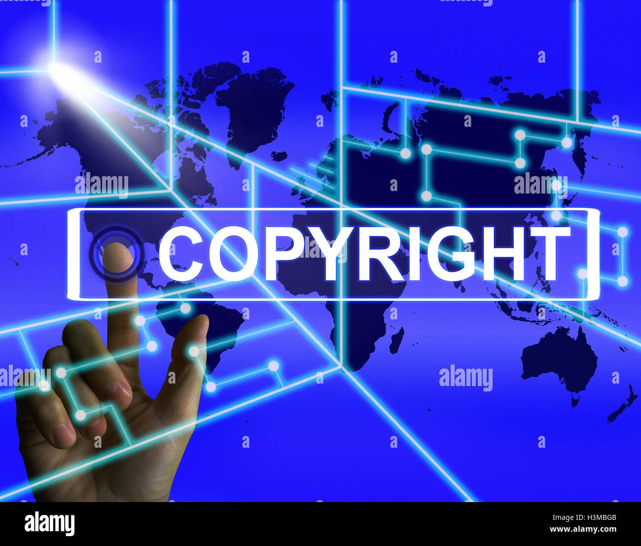 Moyens de l'écran Copyright breveté International Prope intellectuelle Banque D'Images