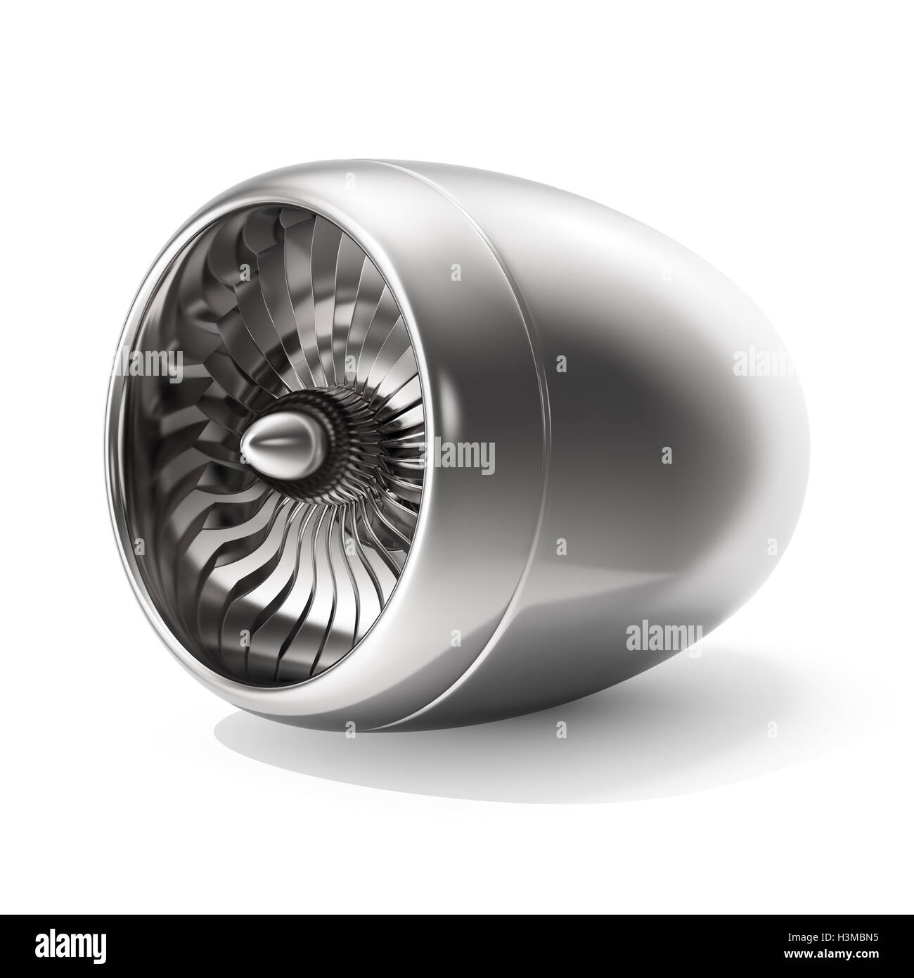 Moteur d'avion isolé sur fond blanc. Le rendu 3D Banque D'Images