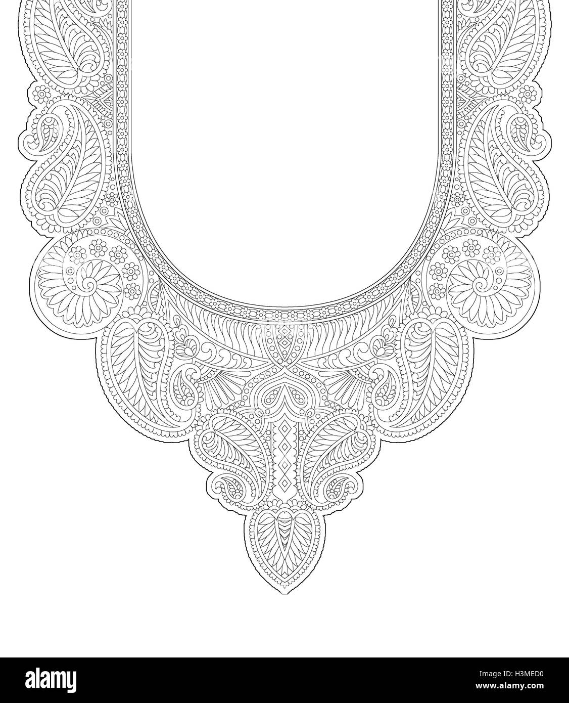 Belle impression textile robe unique contour cou design draw Banque D'Images Belle impression textile robe unique contour cou design draw Banque D'Images
