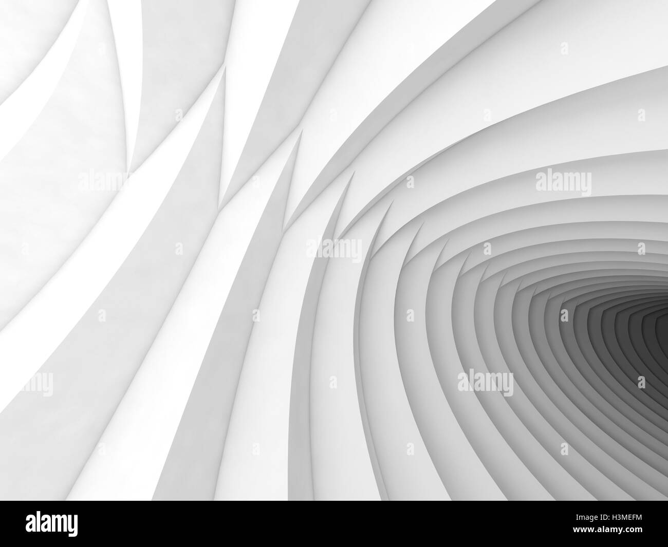Résumé Contexte géométrique avec tunnel blanc de recoupé helix de formes, 3d illustration Banque D'Images