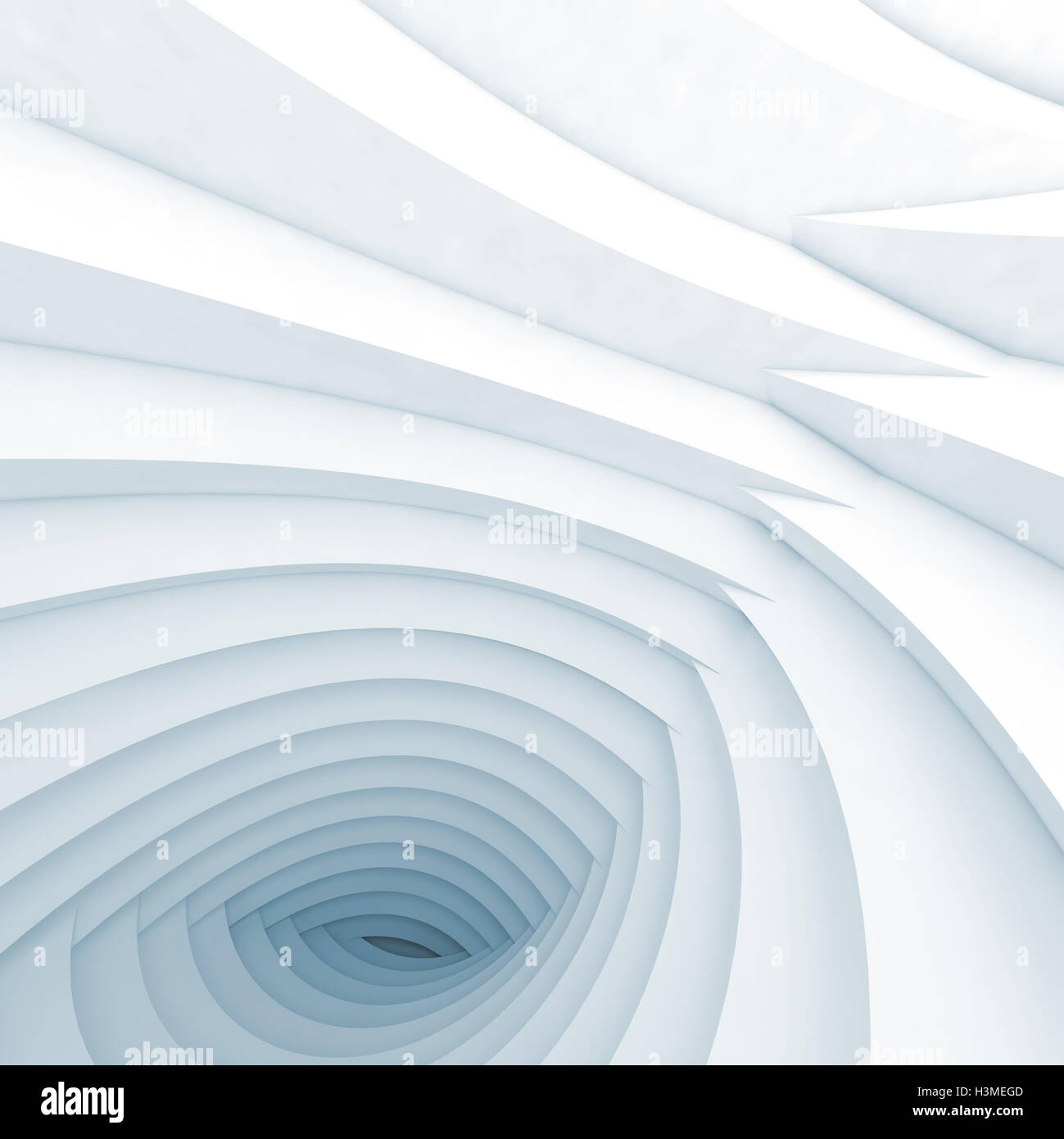 Résumé fond numérique géométrique carré avec tunnel de recoupé helix de formes, 3d illustration Banque D'Images