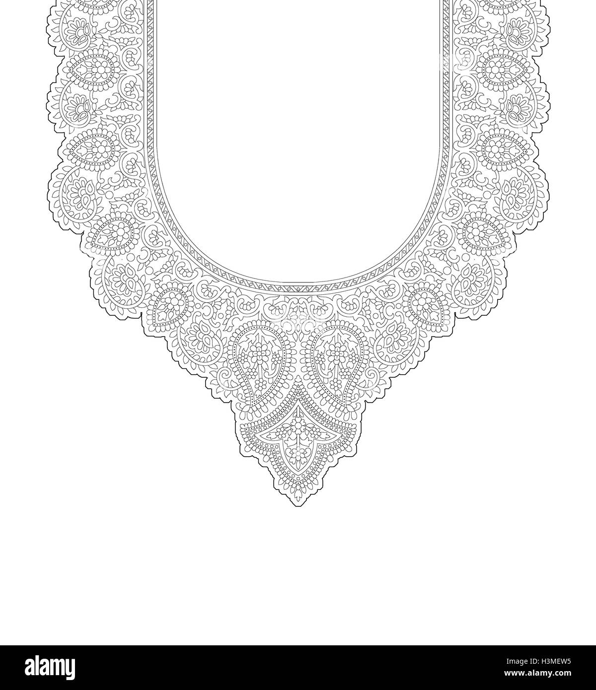 Belle impression textile robe unique contour cou design draw Banque D'Images Belle impression textile robe unique contour cou design draw Banque D'Images