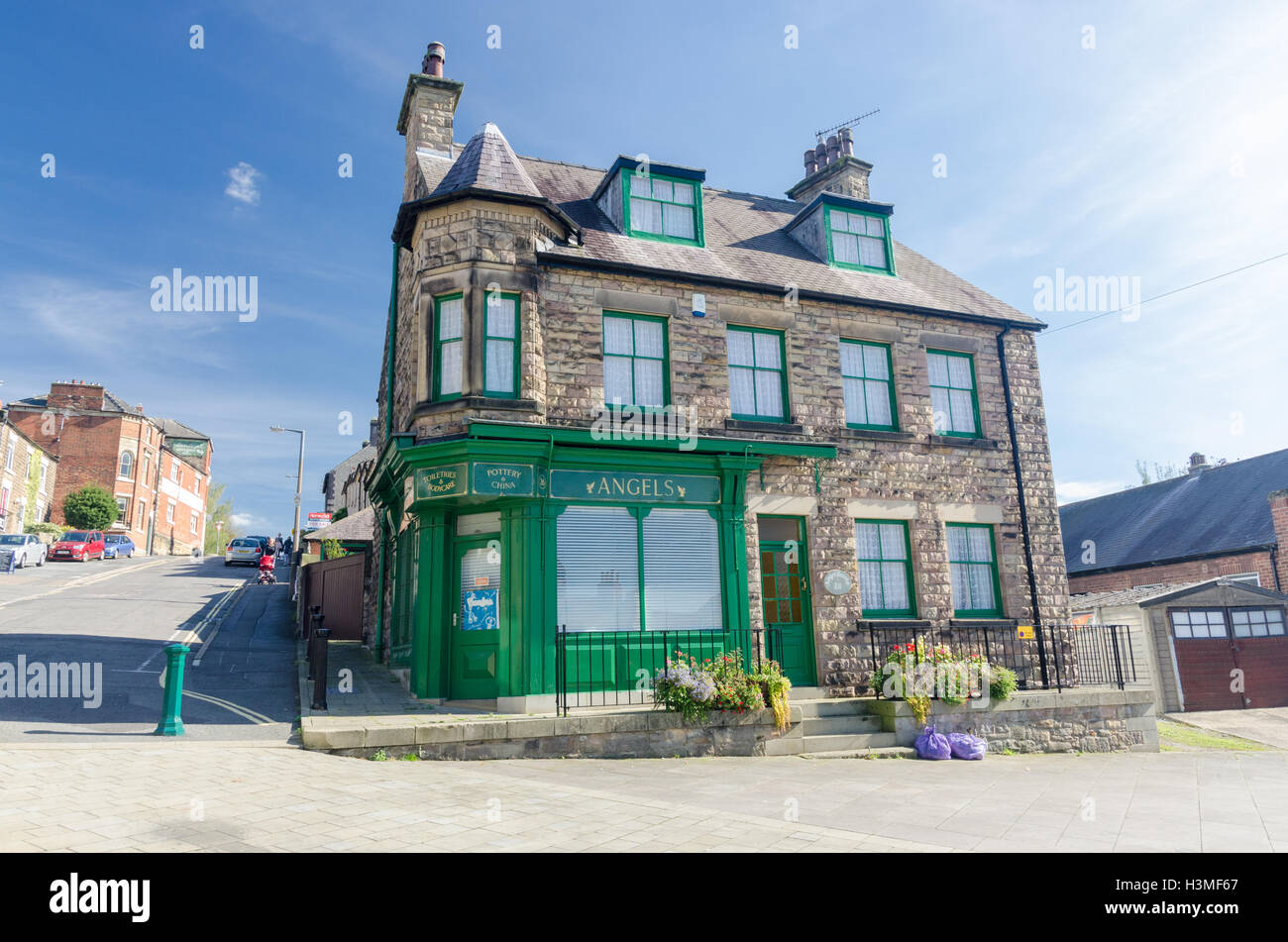 Bâtiment en pierre de Smart Market Place, Belper, Derbyshire Banque D'Images