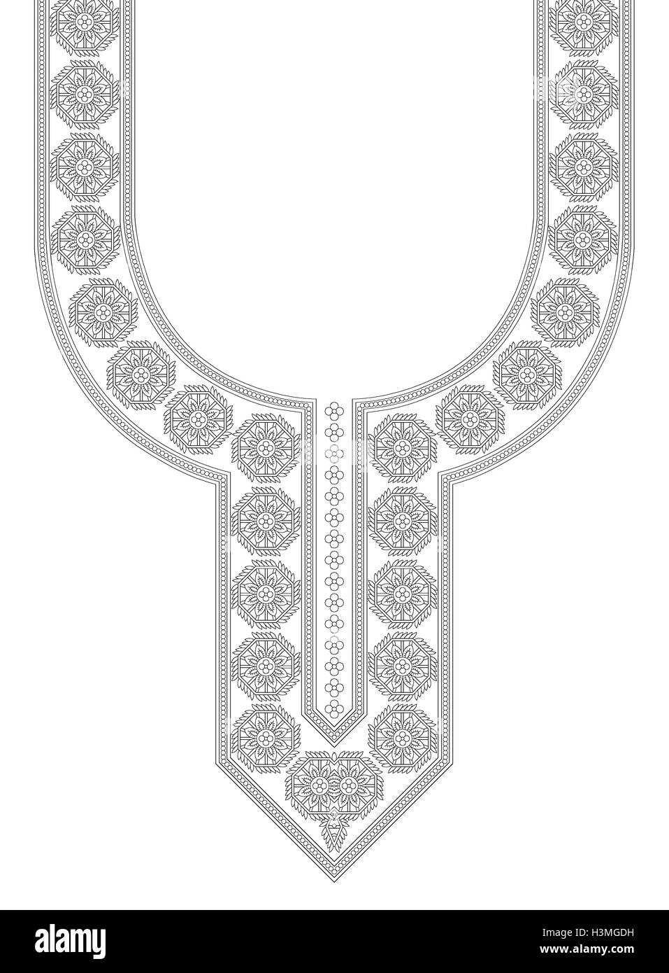 Belle impression textile robe unique contour cou design draw Banque D'Images Belle impression textile robe unique contour cou design draw Banque D'Images