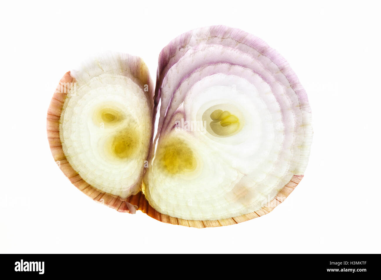 Image d'une tranche d'oignon Banque D'Images