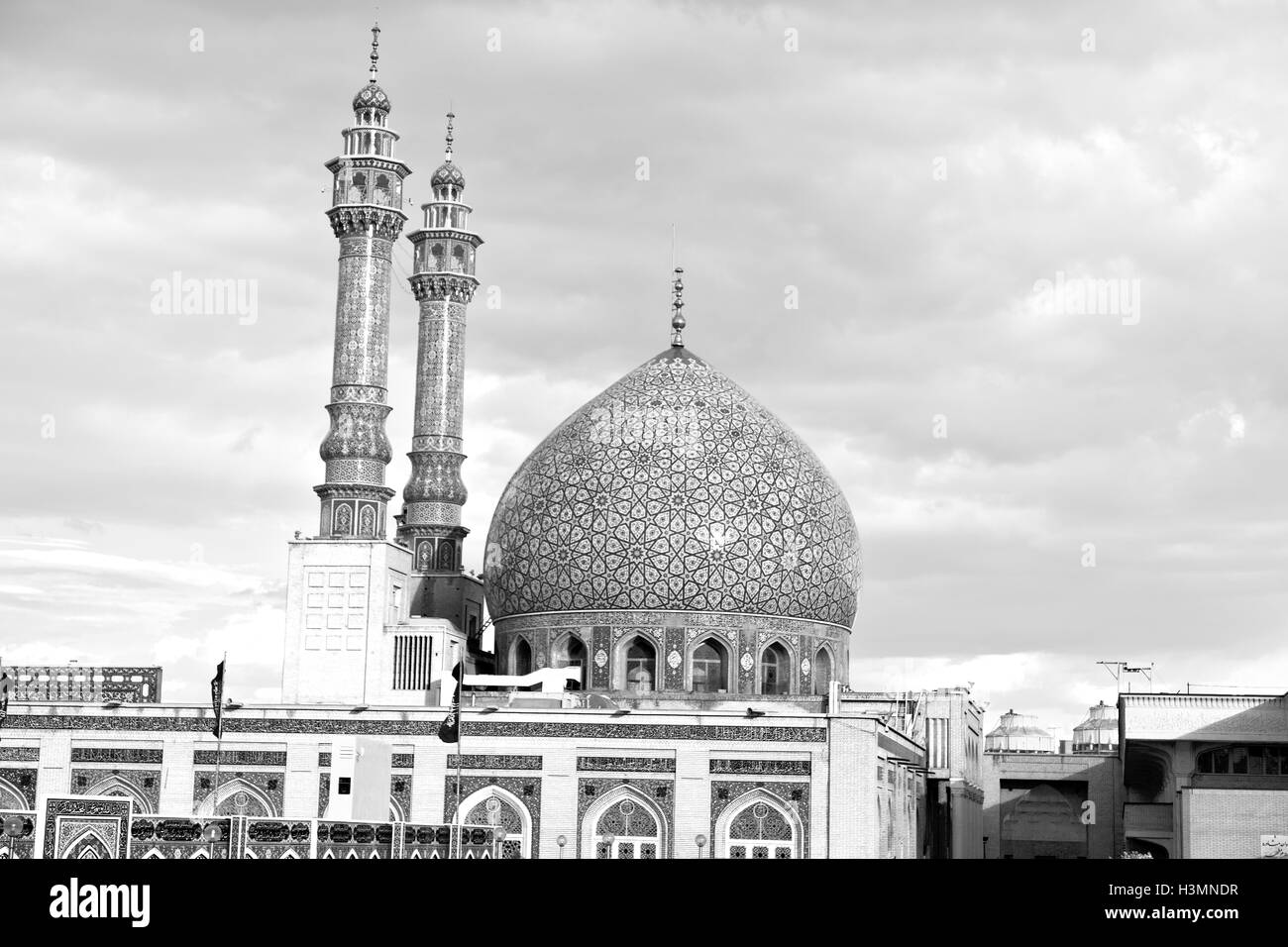 Flou dans l'Iran et l'ancienne religion mosquée architecture perse Banque D'Images
