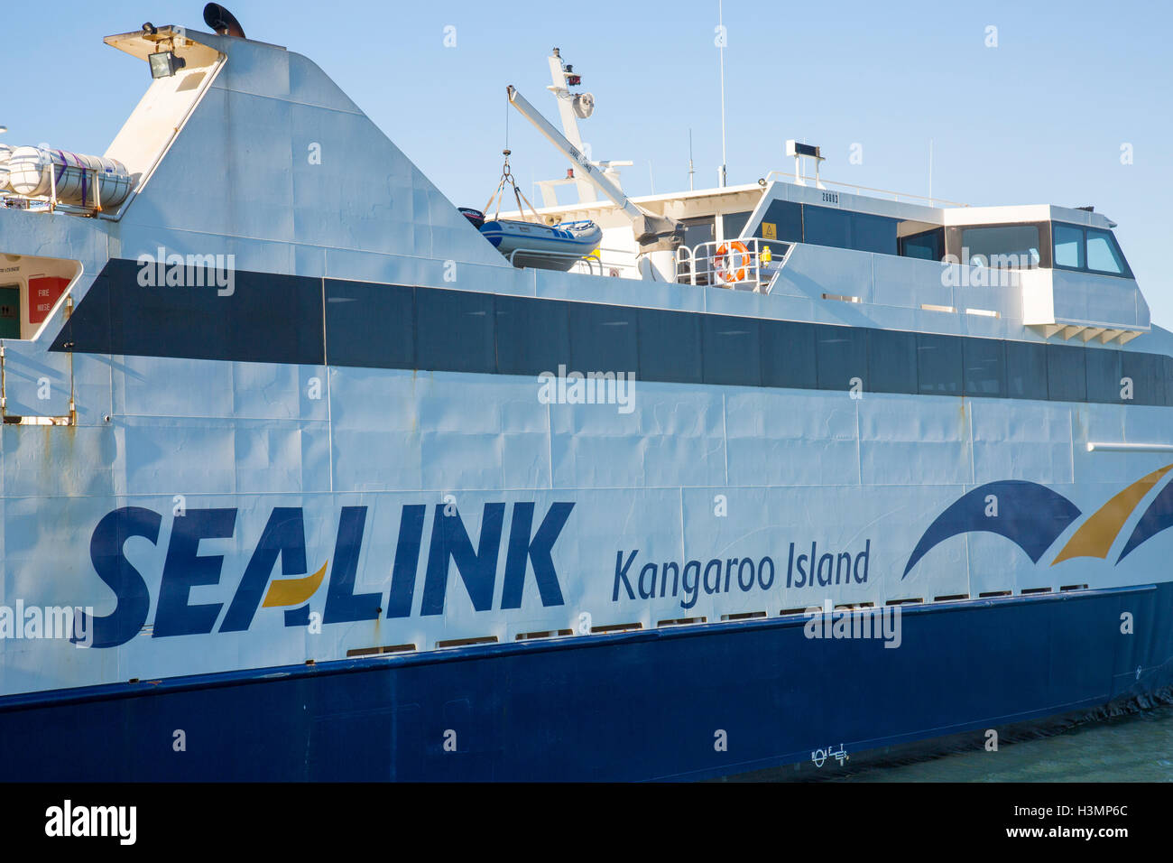 Ferry Sealink à Cape Jervis en attente de voyage à Kangaroo Island, Australie du Sud Banque D'Images