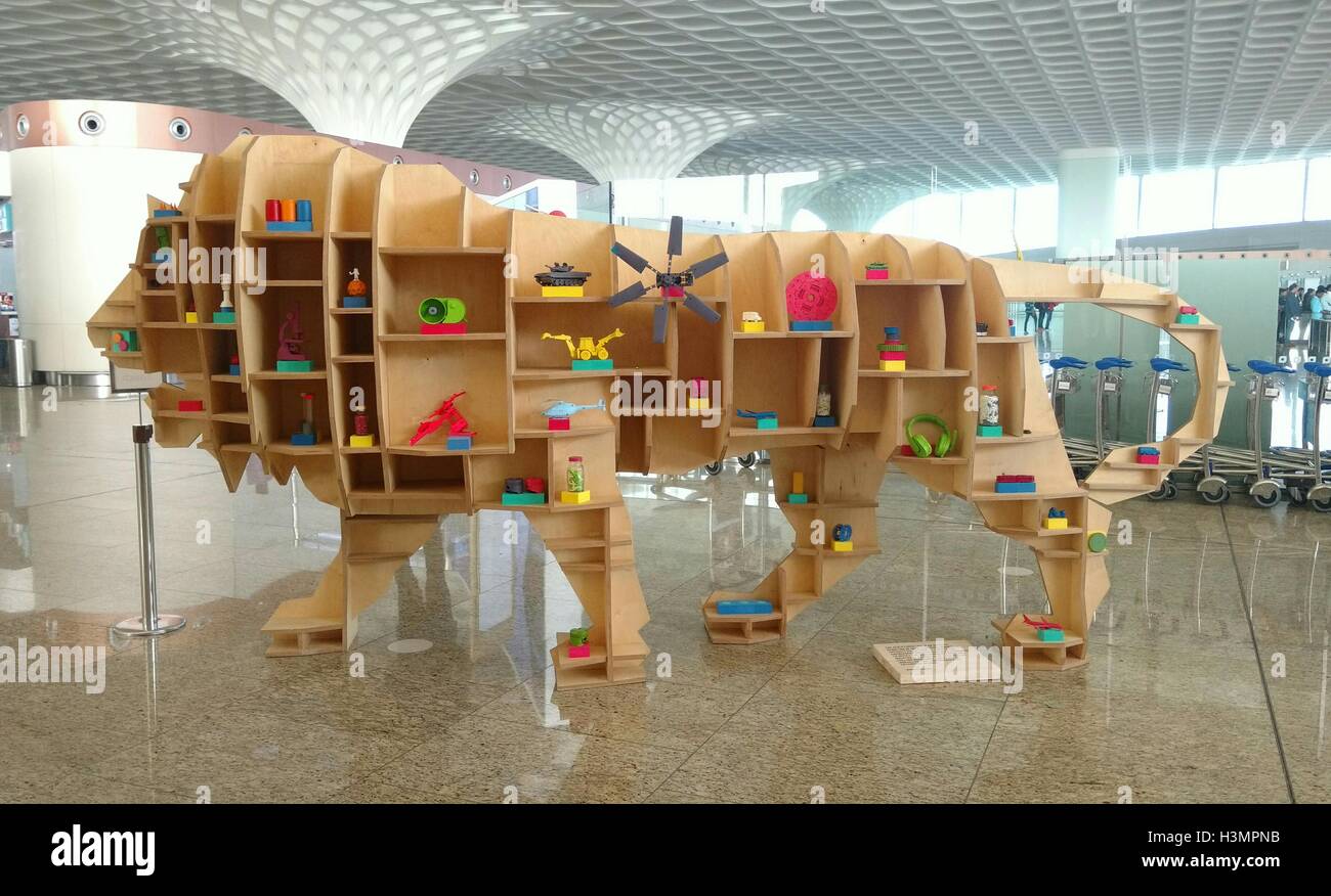 Faire en Inde, Mumbai Airport lion Banque D'Images