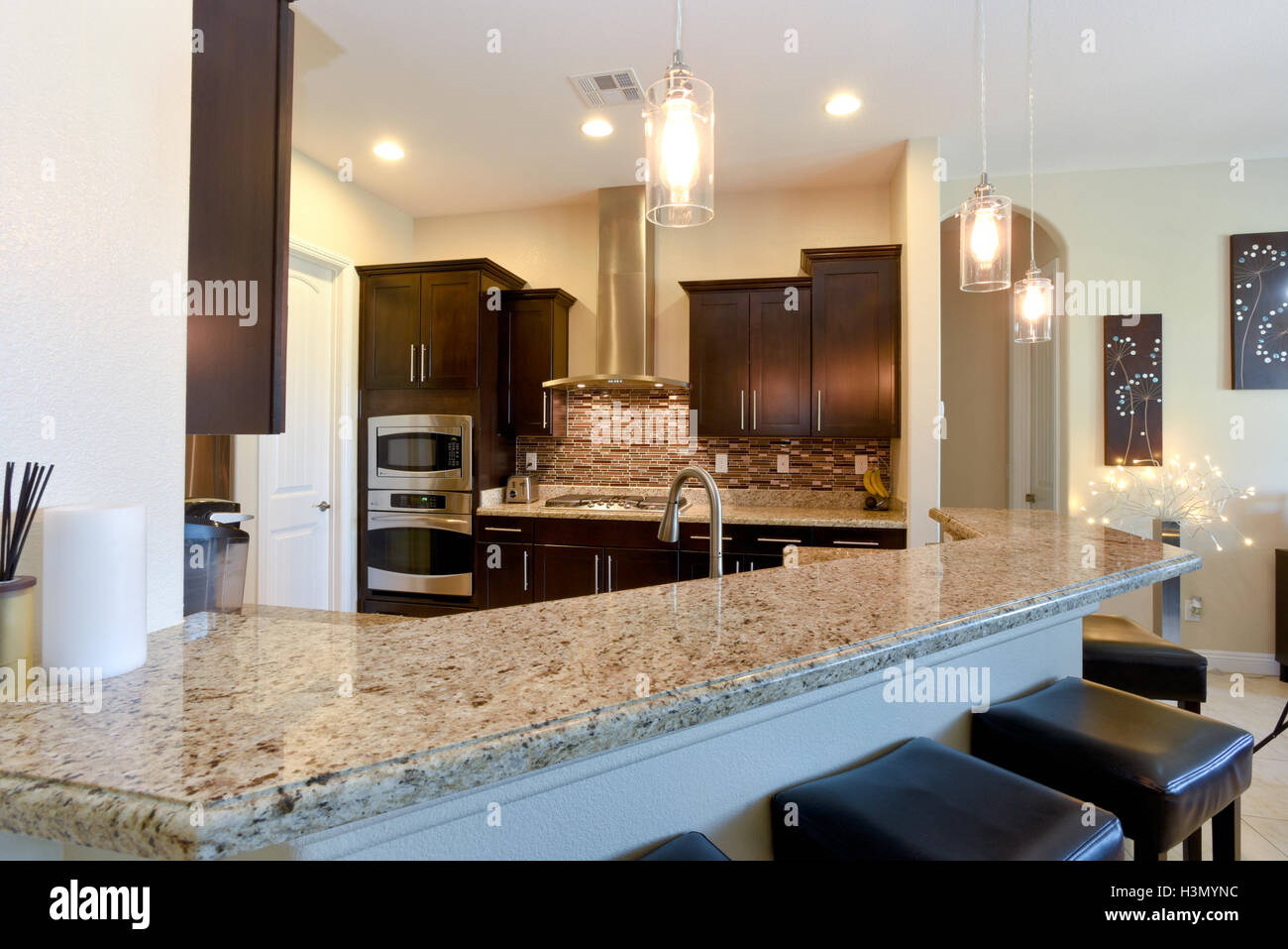 Accueil Résidentiel Cuisine Intérieur Banque D'Images