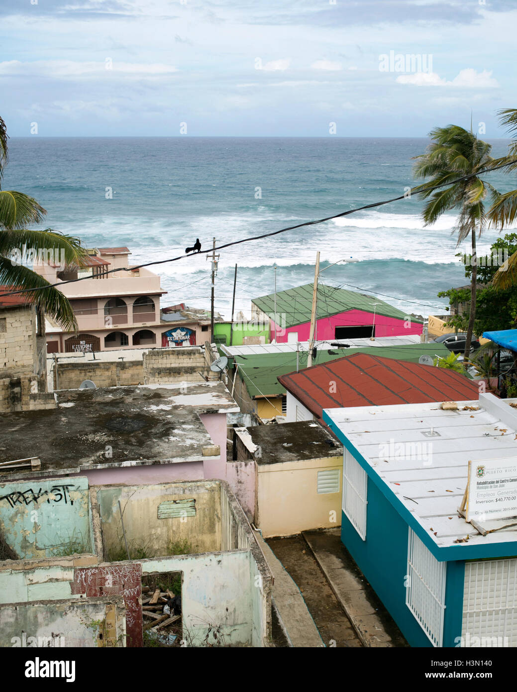 Puerto Rico Slum Village Banque D'Images