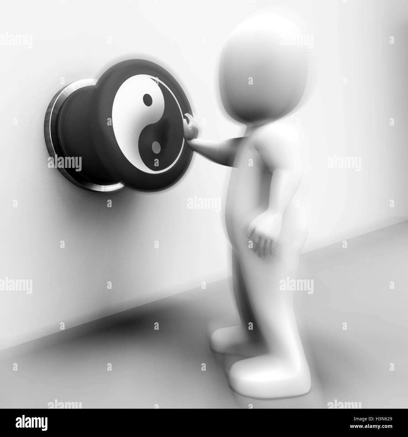 Yin et Yang enfoncé signifie l'équilibre et l'Harmonie Banque D'Images