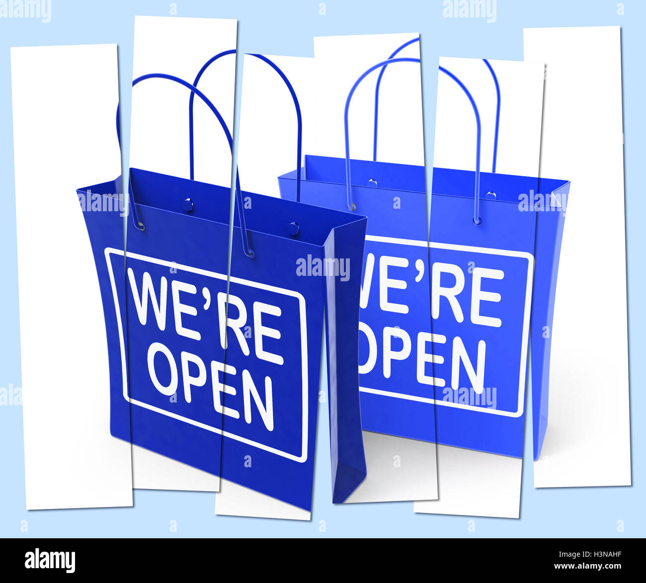 Nous sommes ouverts tous les sacs à grande ouverture ou lancer Banque D'Images