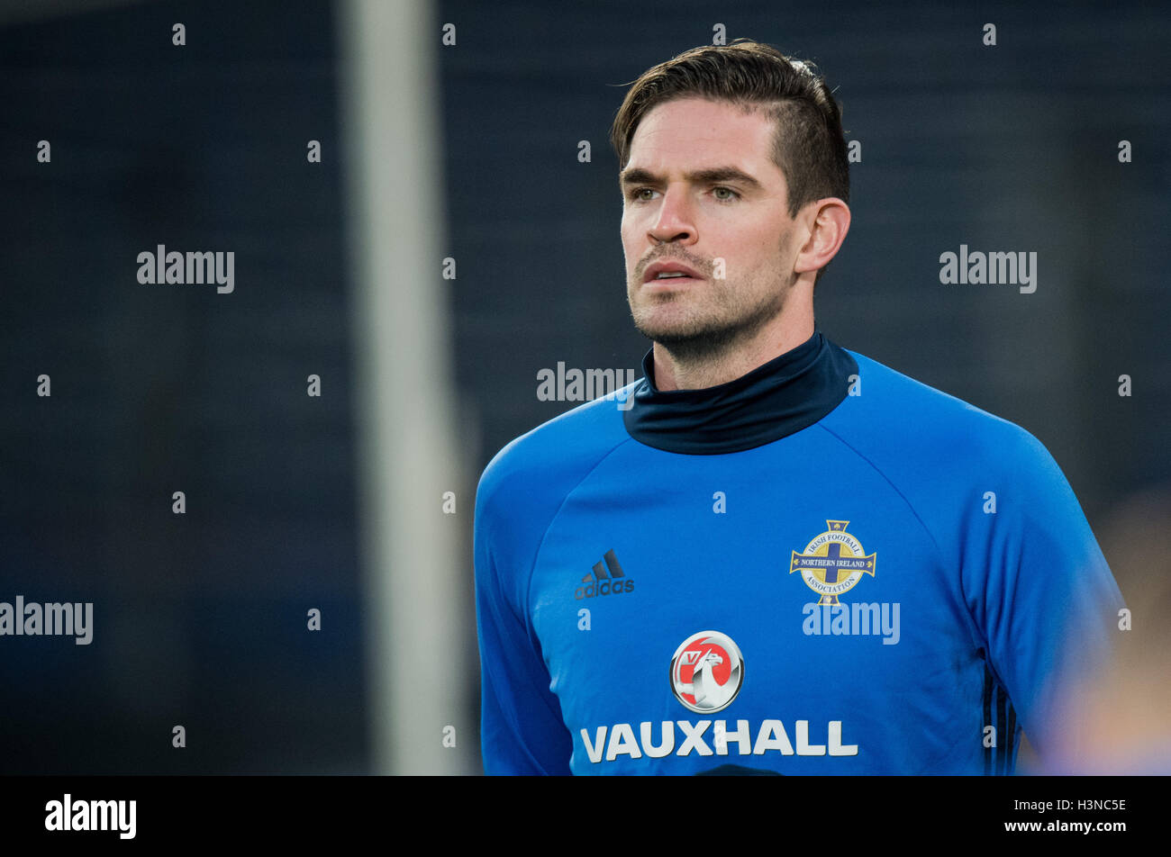 Hanovre, Allemagne. 10 Oct, 2016. Kyle Lafferty de l'Irlande du Nord au cours de la formation à l'IDH Arena de Hanovre, Allemagne, 10 octobre 2016. L'équipe nationale de football allemande jouera un tournoi de qualification de la Coupe du Monde contre l'Irlande du Nord, à Hanovre le 11 octobre 2016. Photo : JULIAN STRATENSCHULTE/DPA/Alamy Live News Banque D'Images