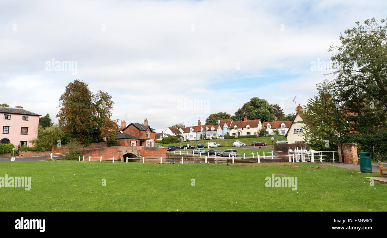 Le village anglais de carte postale vue sur le vert Finchingfield Essex Angleterre 2016 Banque D'Images