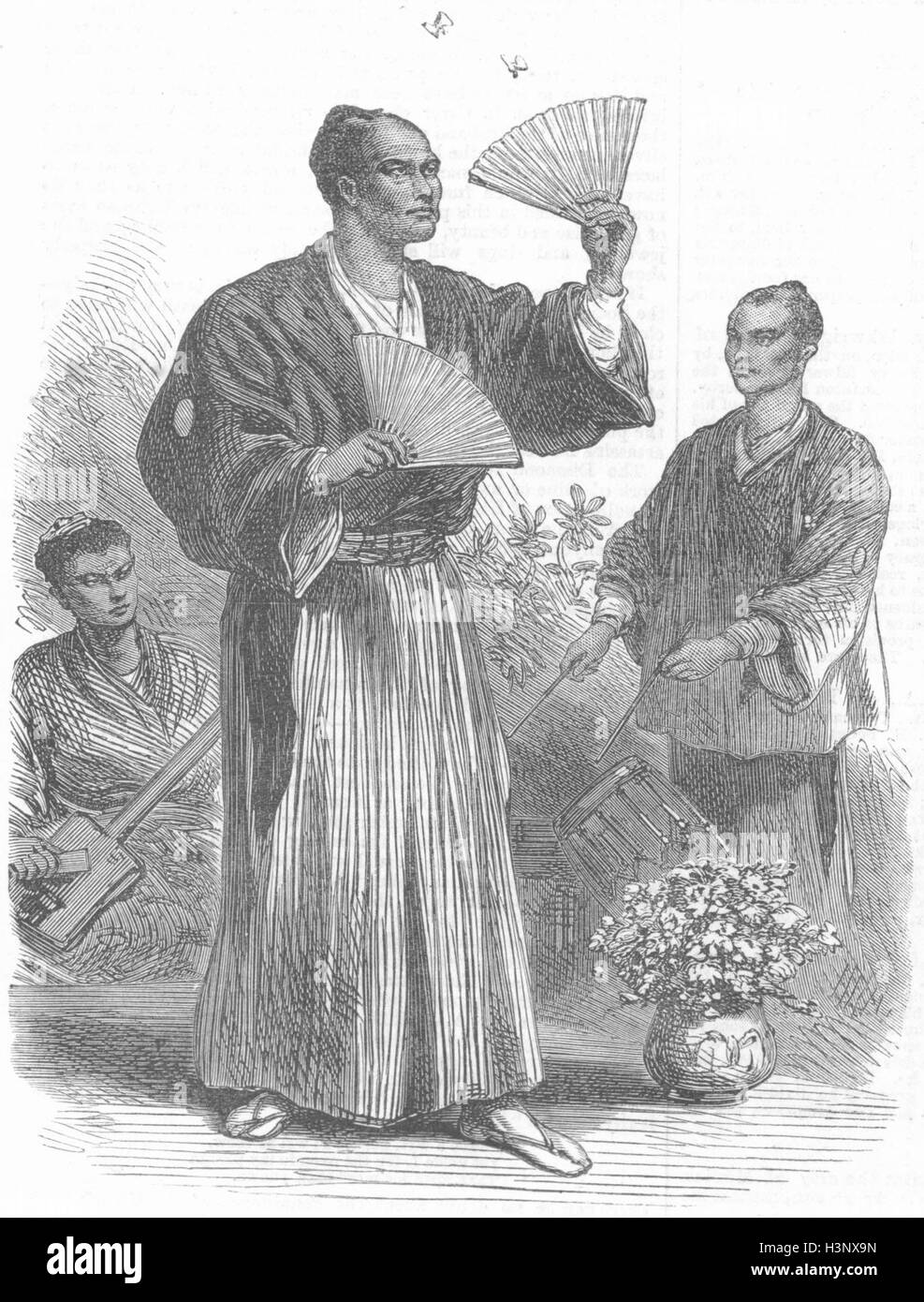 Les jongleurs japonais St Martin's Hall tour papillon 1867. Illustrated London News Banque D'Images