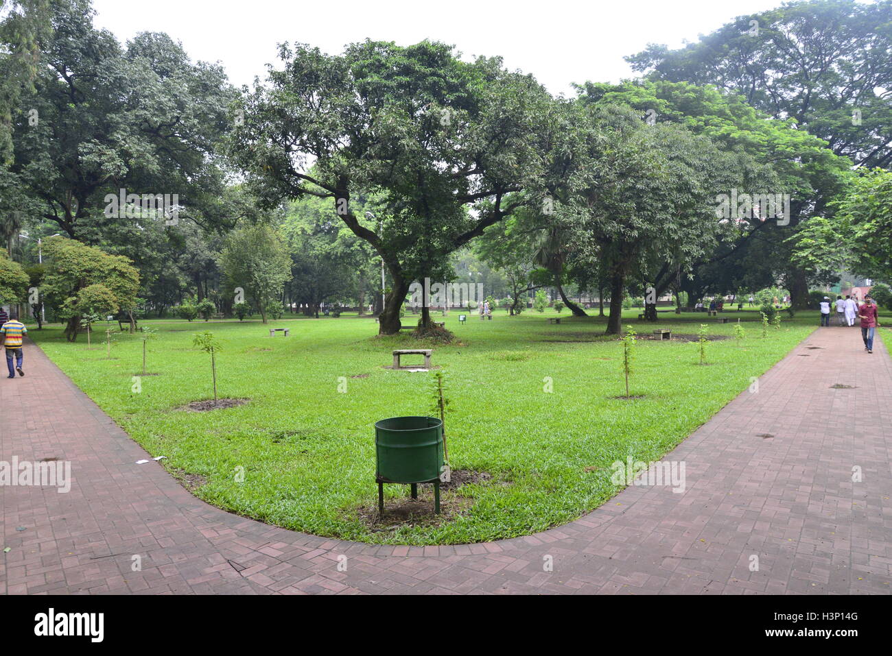 Citoyens bangladais marche dans les Ramna Park dans la ville de Dhaka au Bangladesh Banque D'Images