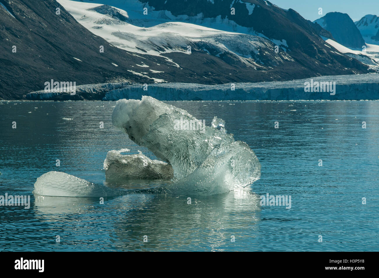 La formation de glace dans Samarinbreen, Svalbard, Norvège Banque D'Images