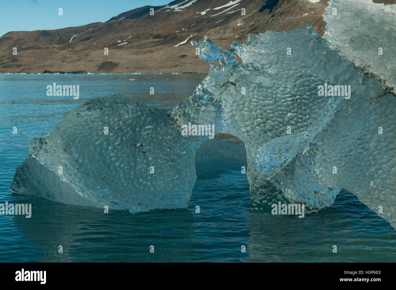 La formation de glace dans Samarinbreen, Svalbard, Norvège Banque D'Images